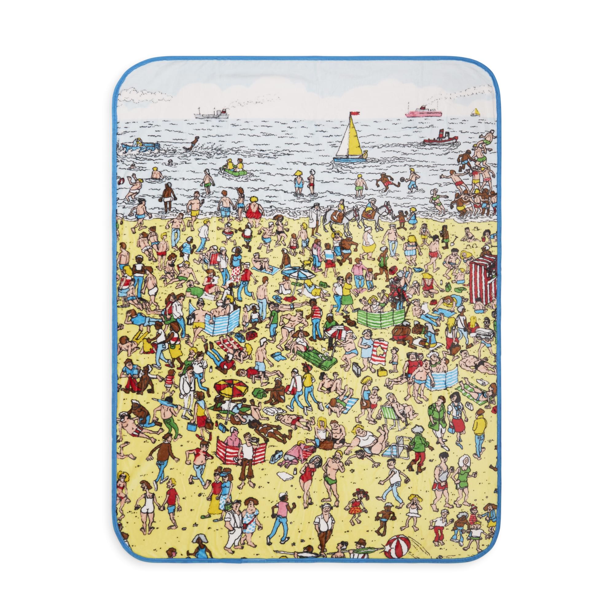 Where's Waldo? Beach Scene Fleece Throw Blanket | 45 x 60 Inches