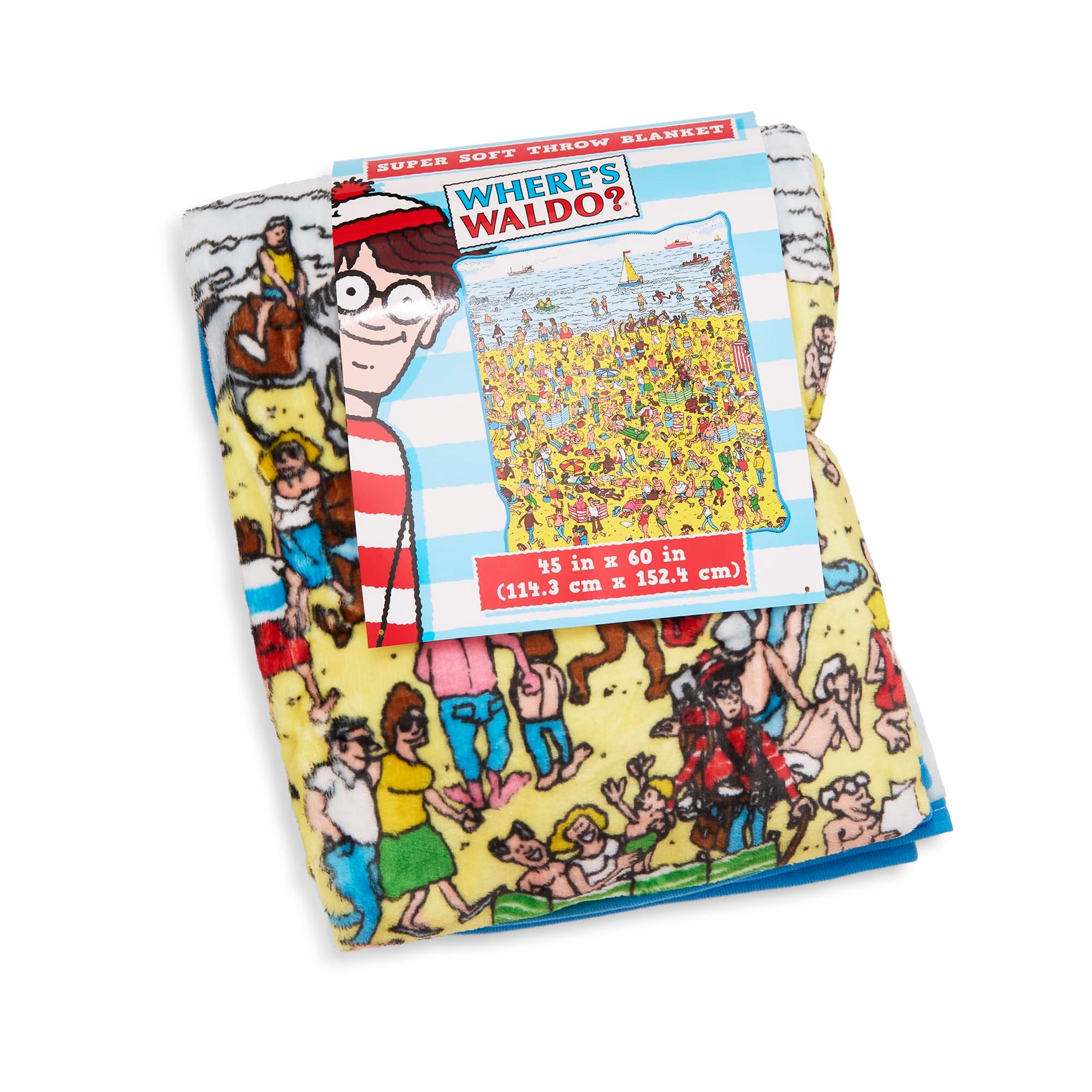Where's Waldo? Beach Scene Fleece Throw Blanket | 45 x 60 Inches