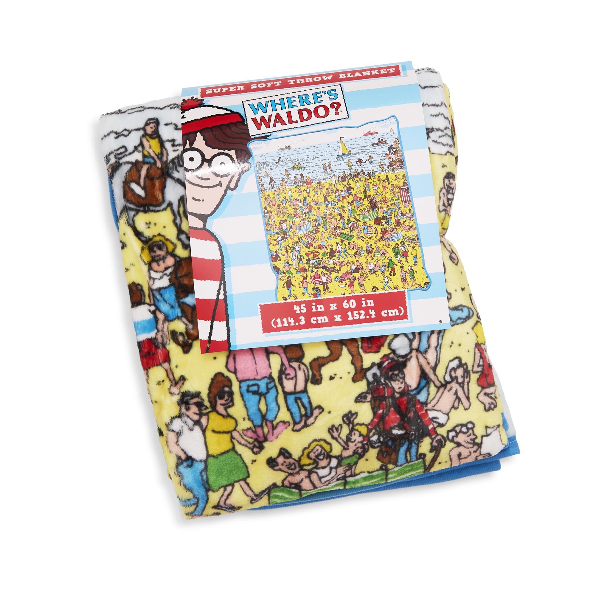 Where's Waldo? Beach Scene Fleece Throw Blanket | 45 x 60 Inches