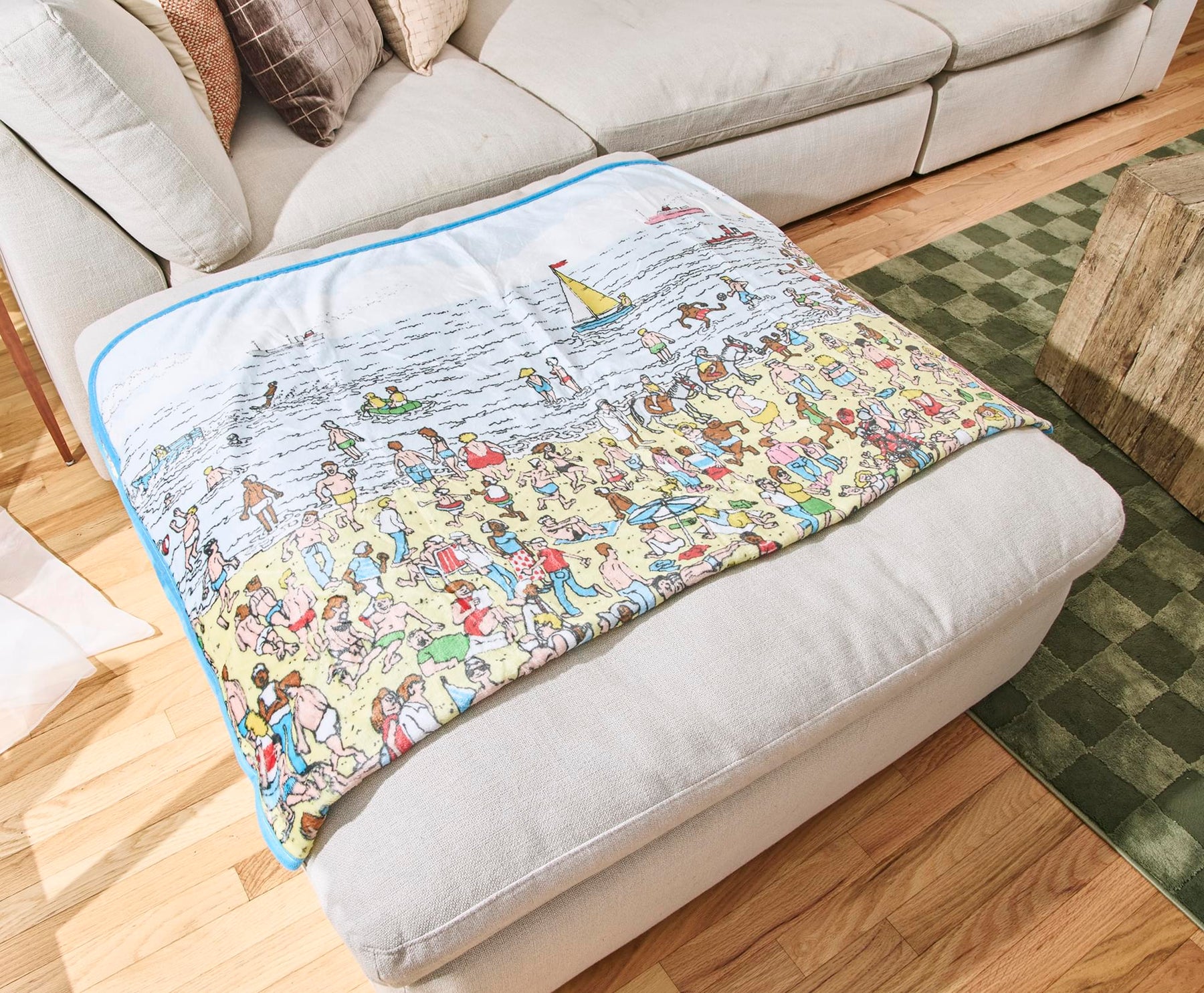 Where's Waldo? Beach Scene Fleece Throw Blanket | 45 x 60 Inches