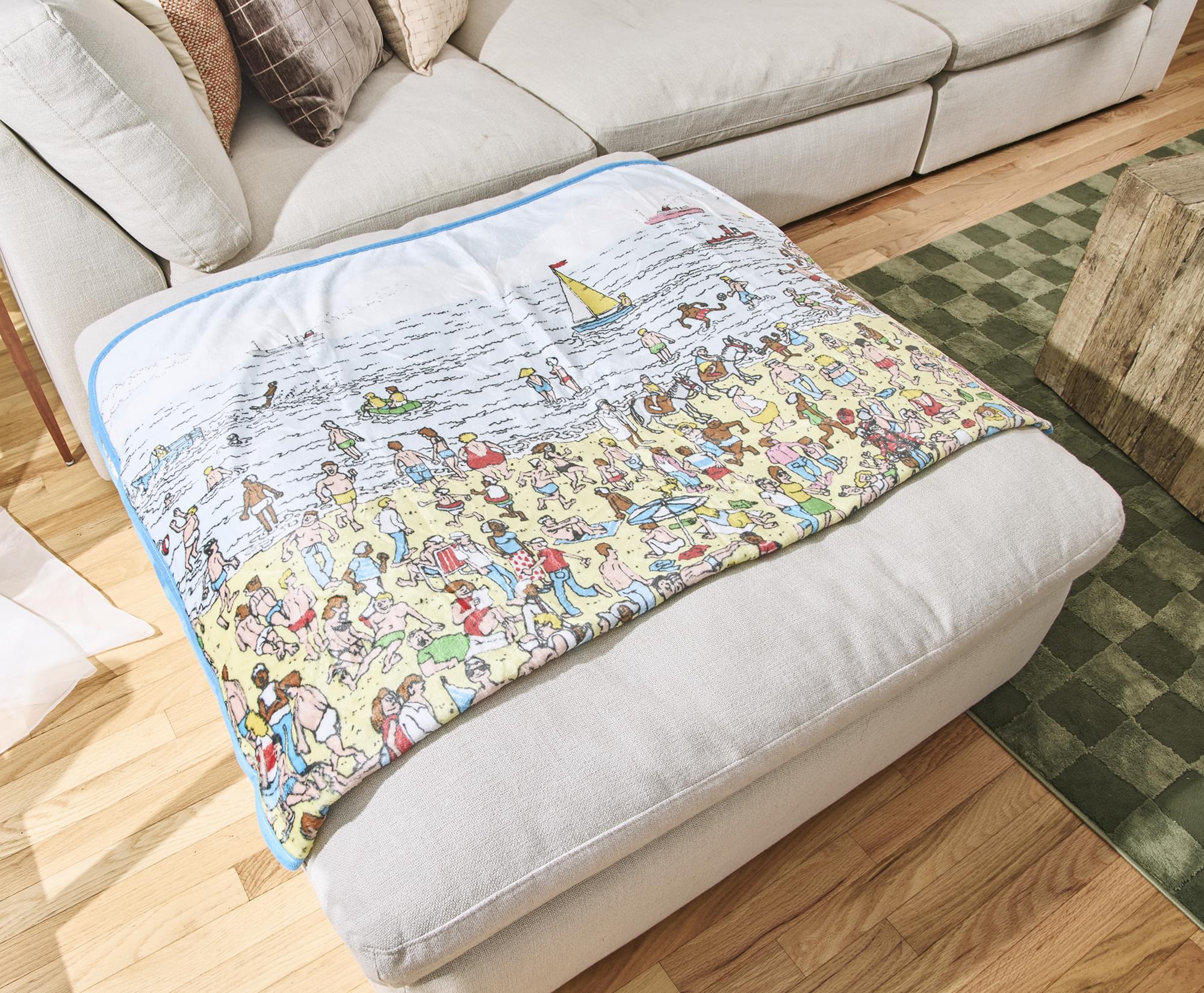 Where's Waldo? Beach Scene Fleece Throw Blanket | 45 x 60 Inches