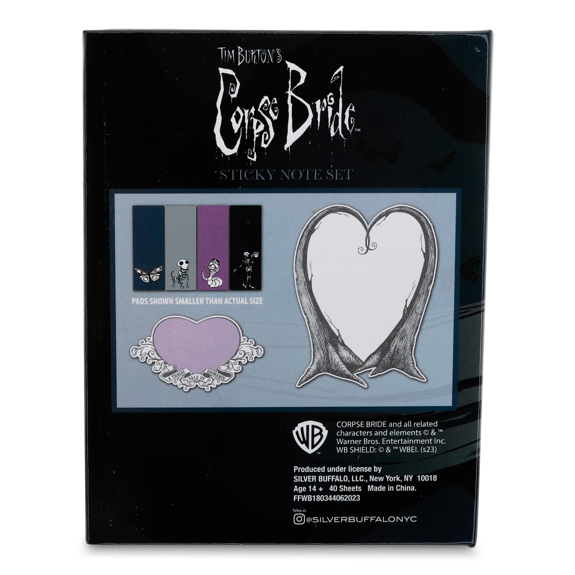 Tim Burton's Corpse Bride Butterflies Sticky Note and Tab Box Set