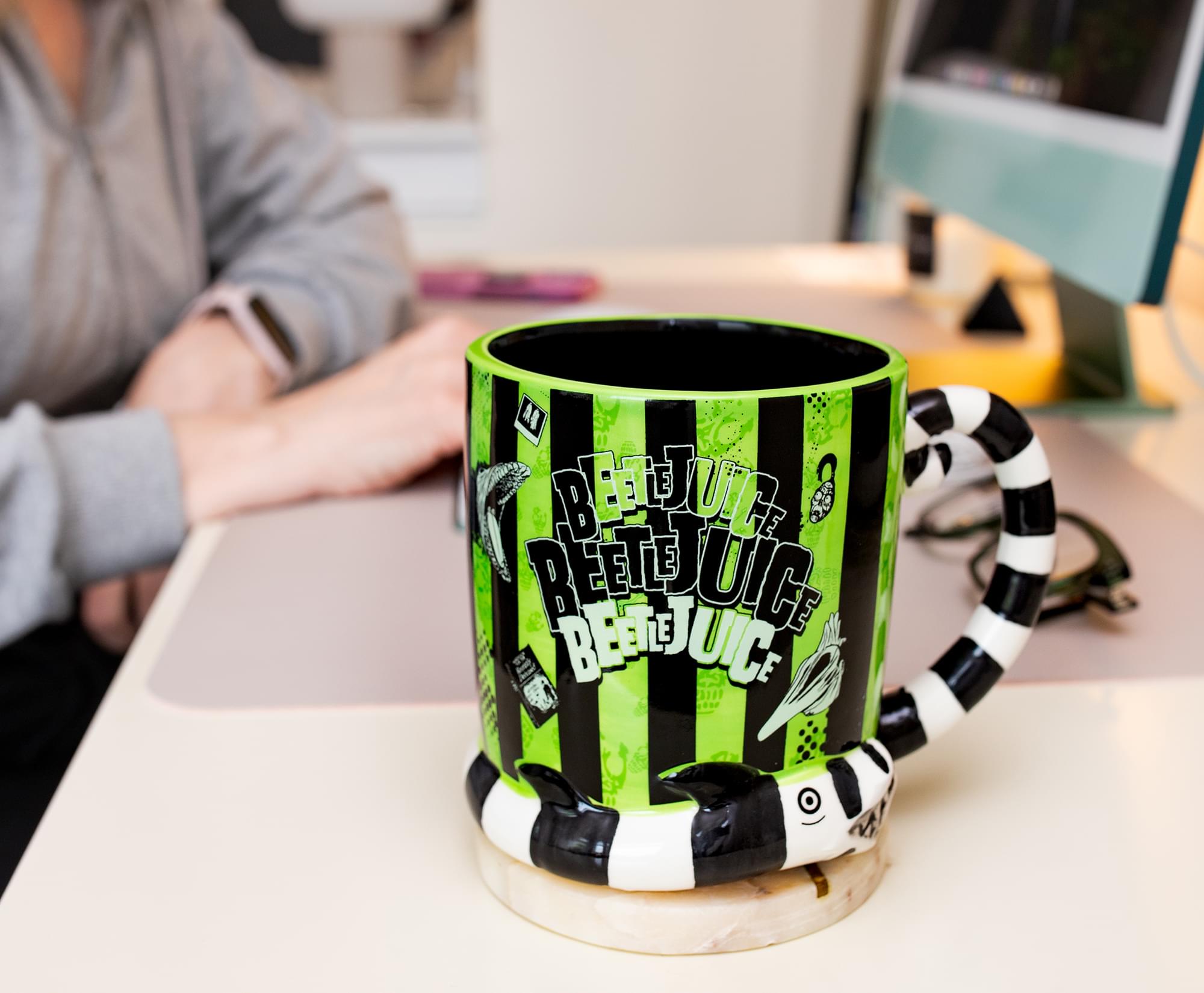 Beetlejuice 3D Sandworm Ceramic Mug With Sculpted Handle | Holds 24 Ounces