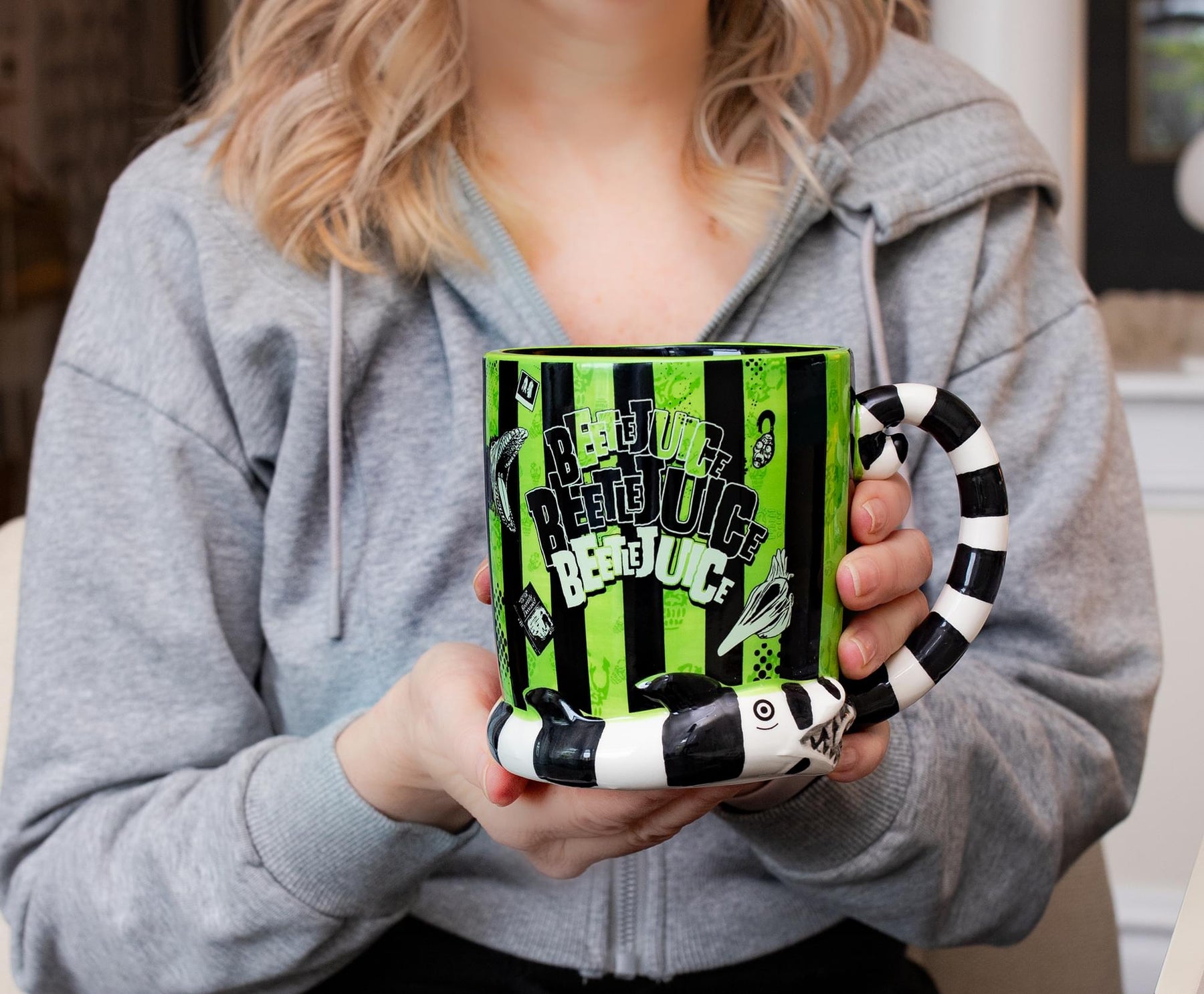 Beetlejuice 3D Sandworm Ceramic Mug With Sculpted Handle | Holds 24 Ounces