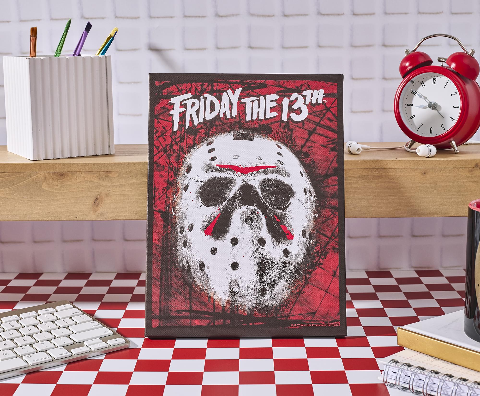 Friday The 13 Jason Voorhees Mask Canvas Wall Art With Magnets | 7.5 x 10 Inches