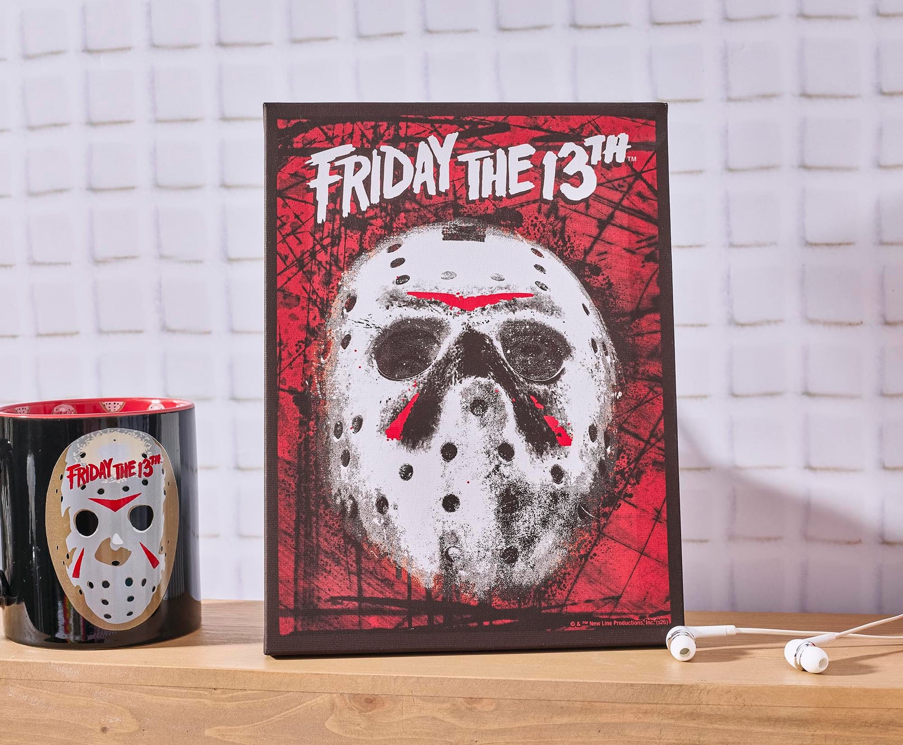 Friday The 13 Jason Voorhees Mask Canvas Wall Art With Magnets | 7.5 x 10 Inches