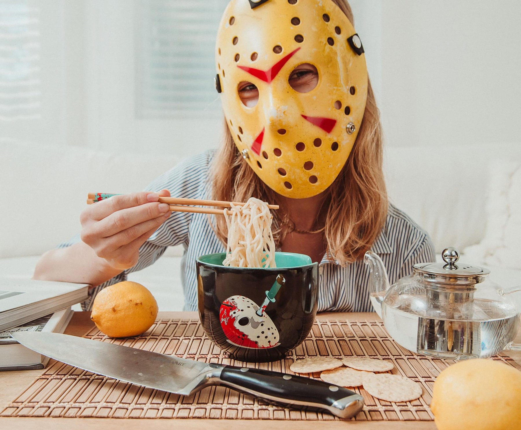 Friday The 13th Jason Voorhees 20-Ounce Ramen Bowl and Chopstick Set