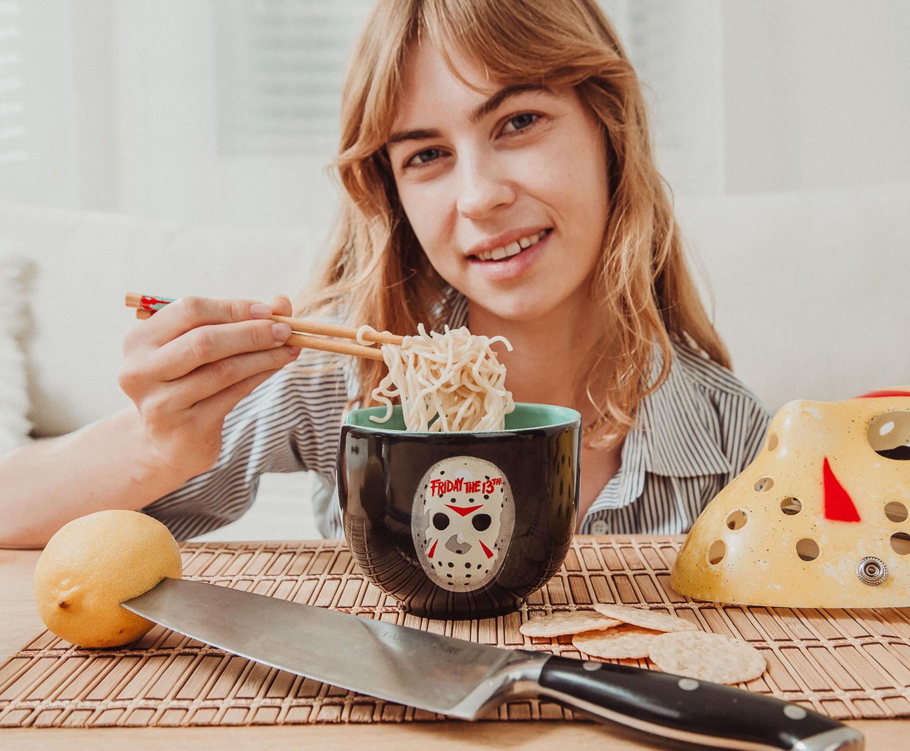 Friday The 13th Jason Voorhees 20-Ounce Ramen Bowl and Chopstick Set