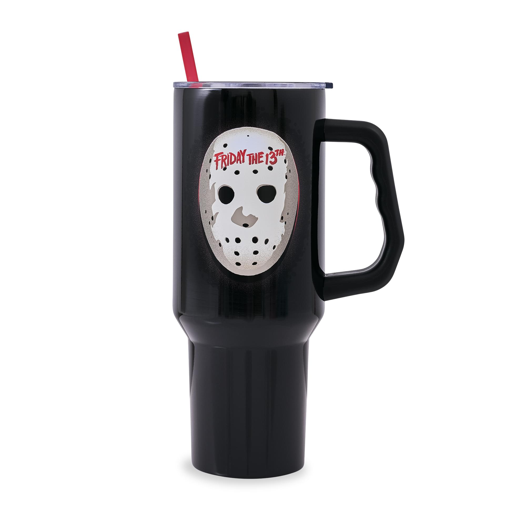 Friday The 13th Jason Voorhees Mask 40-Ounce Stainless Steel Tumbler With Handle