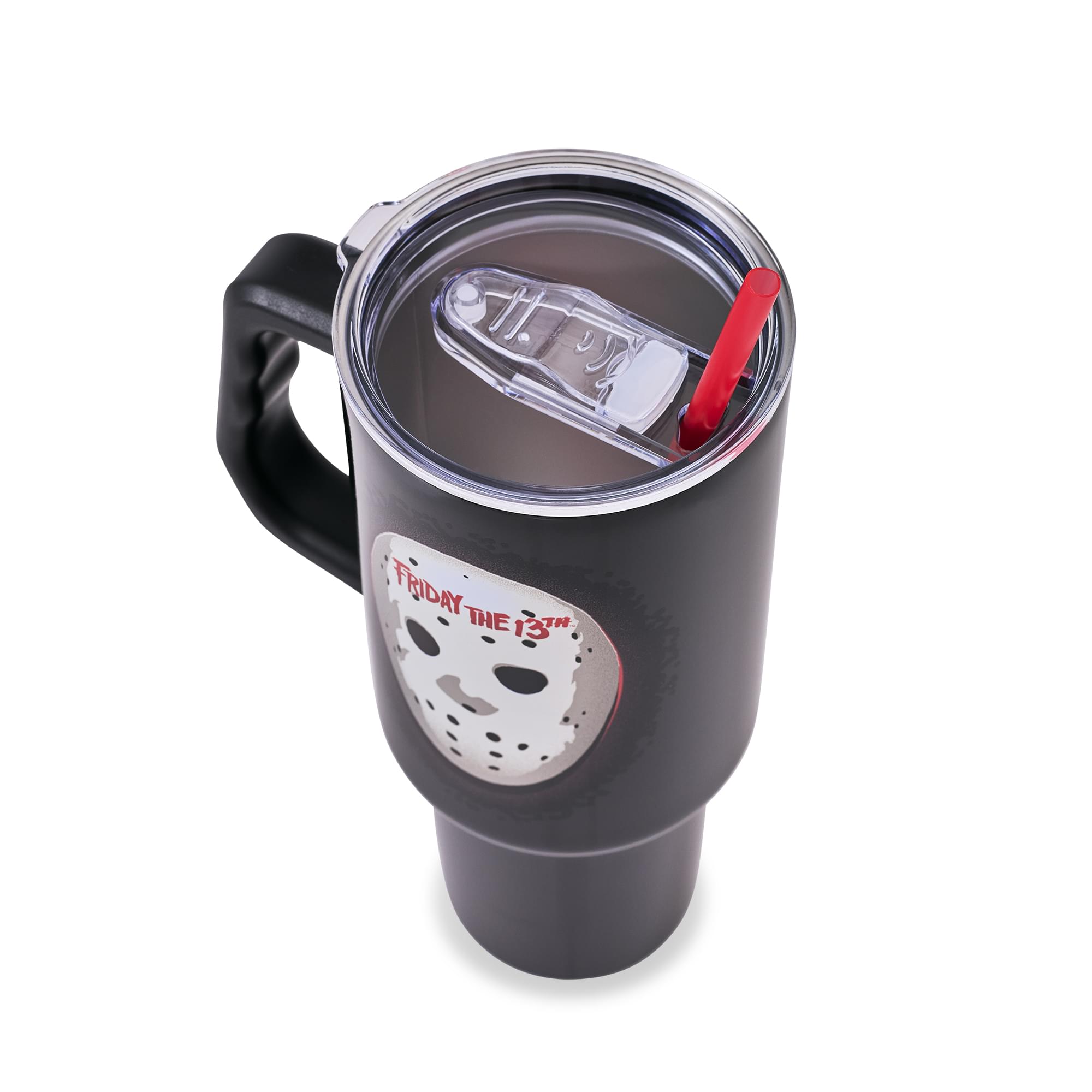 Friday The 13th Jason Voorhees Mask 40-Ounce Stainless Steel Tumbler With Handle