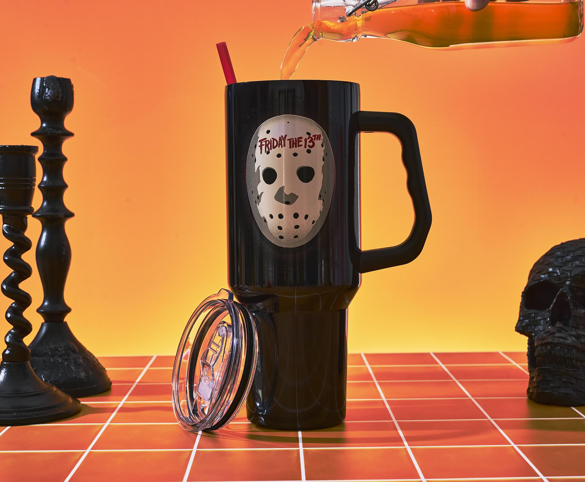 Friday The 13th Jason Voorhees Mask 40-Ounce Stainless Steel Tumbler With Handle