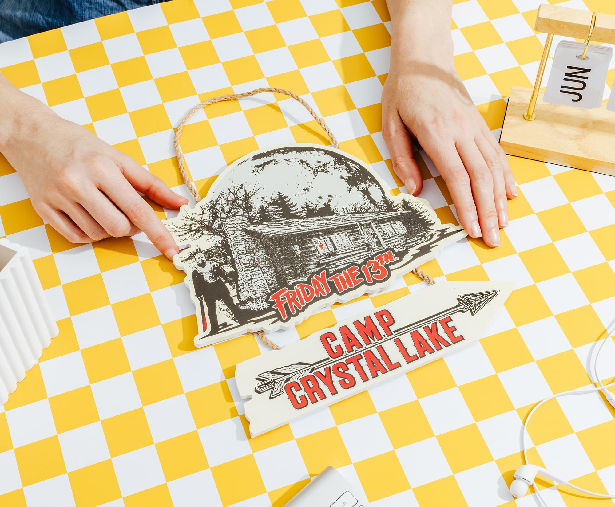 Friday The 13th Camp Crystal Lake Hanging Wall Sign | 9 x 9 Inches