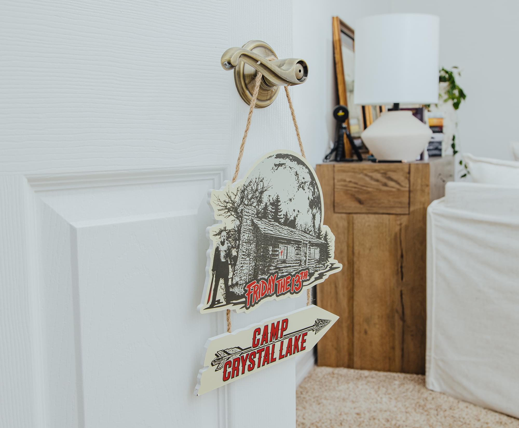 Friday The 13th Camp Crystal Lake Hanging Wall Sign | 9 x 9 Inches