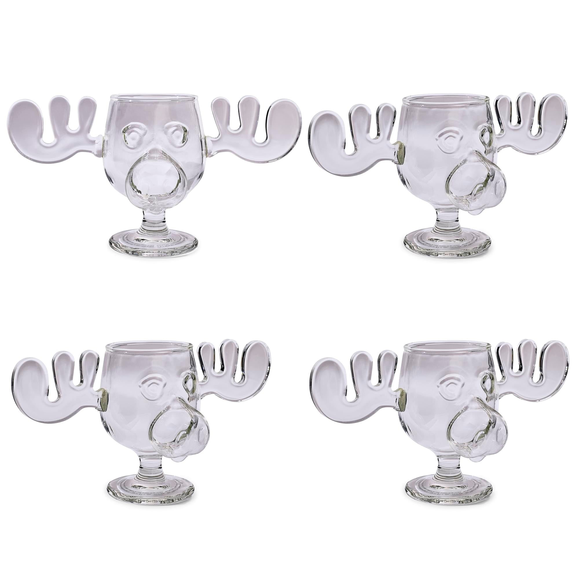 National Lampoon's Christmas Vacation Marty Moose 4-Piece Glass Mug Set