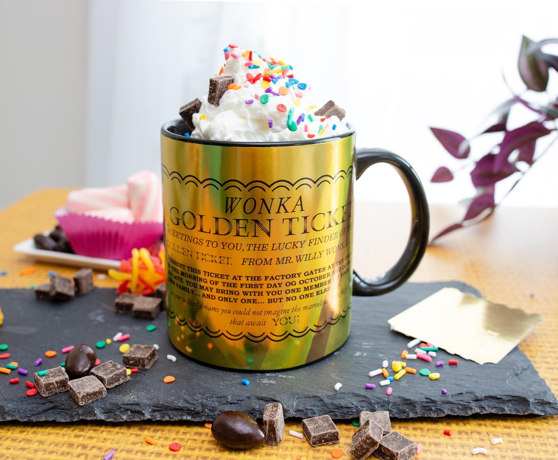 Willy Wonka Golden Ticket Ceramic Mug | Holds 20 Ounces