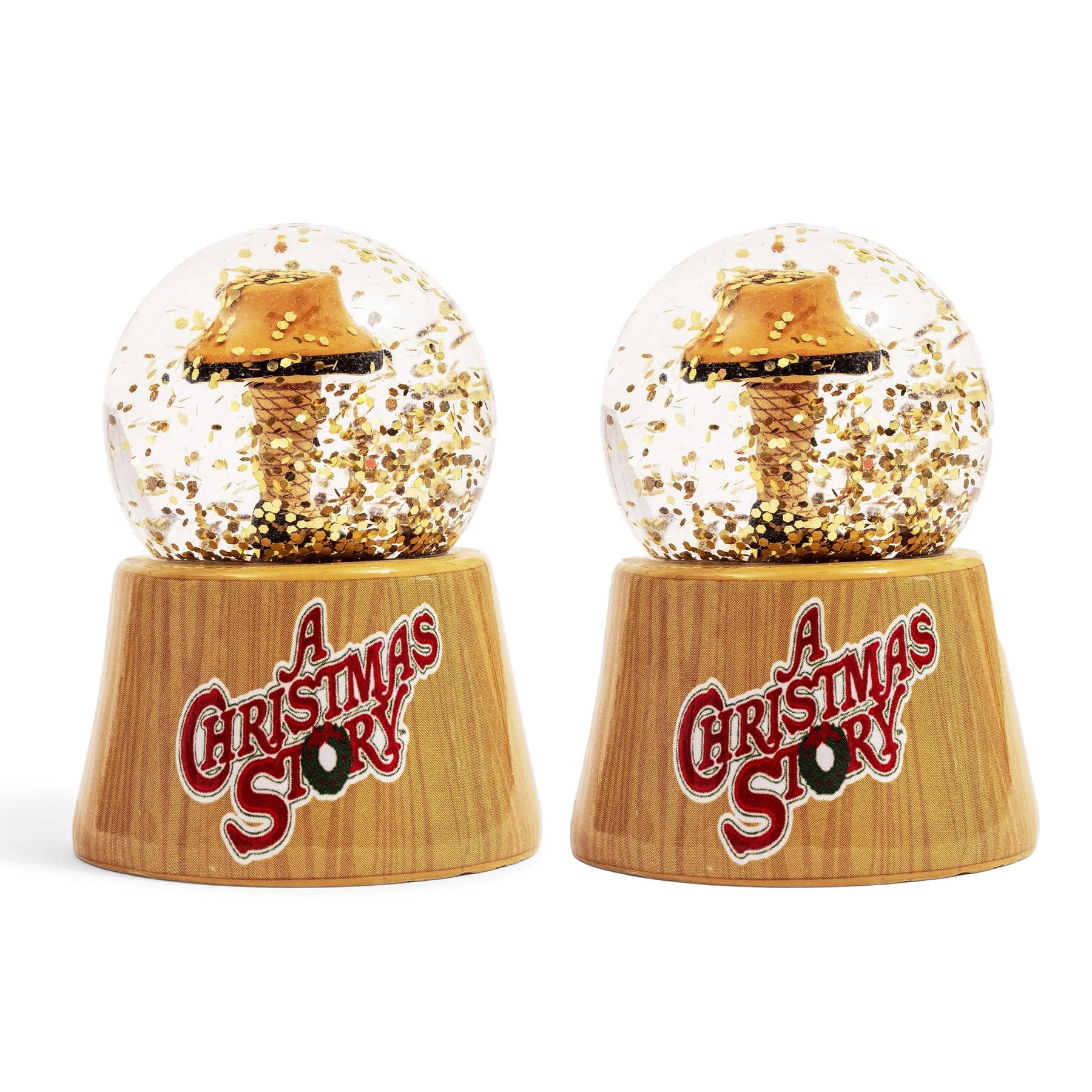 A Christmas Story Leg Lamp 3-Inch Mini Light-Up Snow Globes | Set of 2