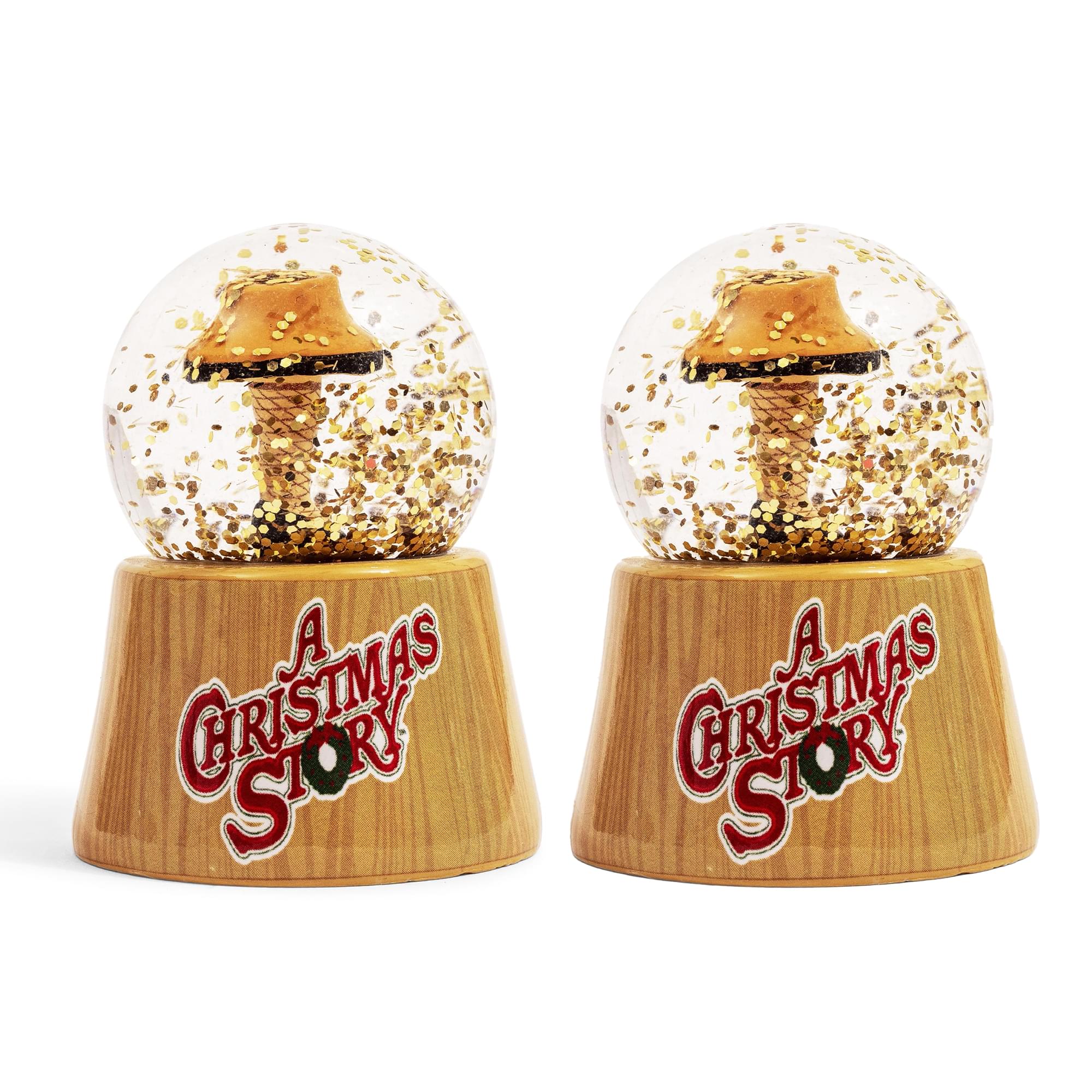 A Christmas Story Leg Lamp 3-Inch Mini Light-Up Snow Globes | Set of 2