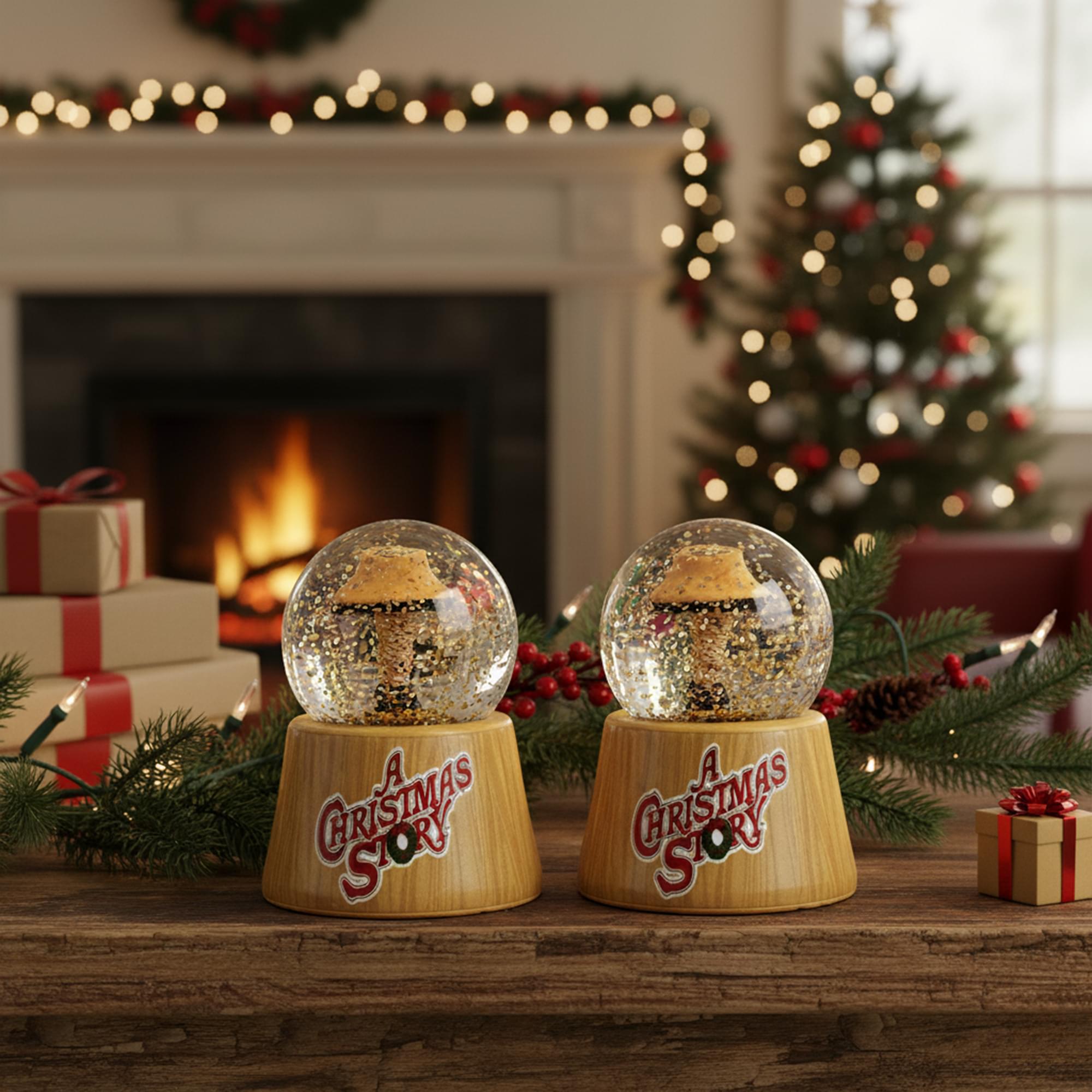 A Christmas Story Leg Lamp 3-Inch Mini Light-Up Snow Globes | Set of 2