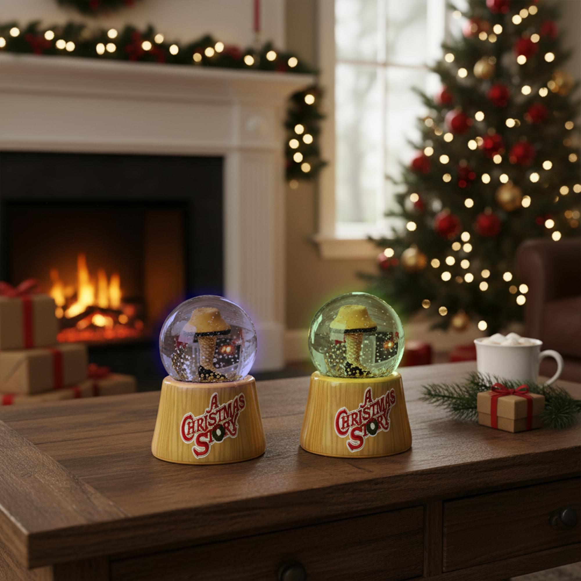 A Christmas Story Leg Lamp 3-Inch Mini Light-Up Snow Globes | Set of 2