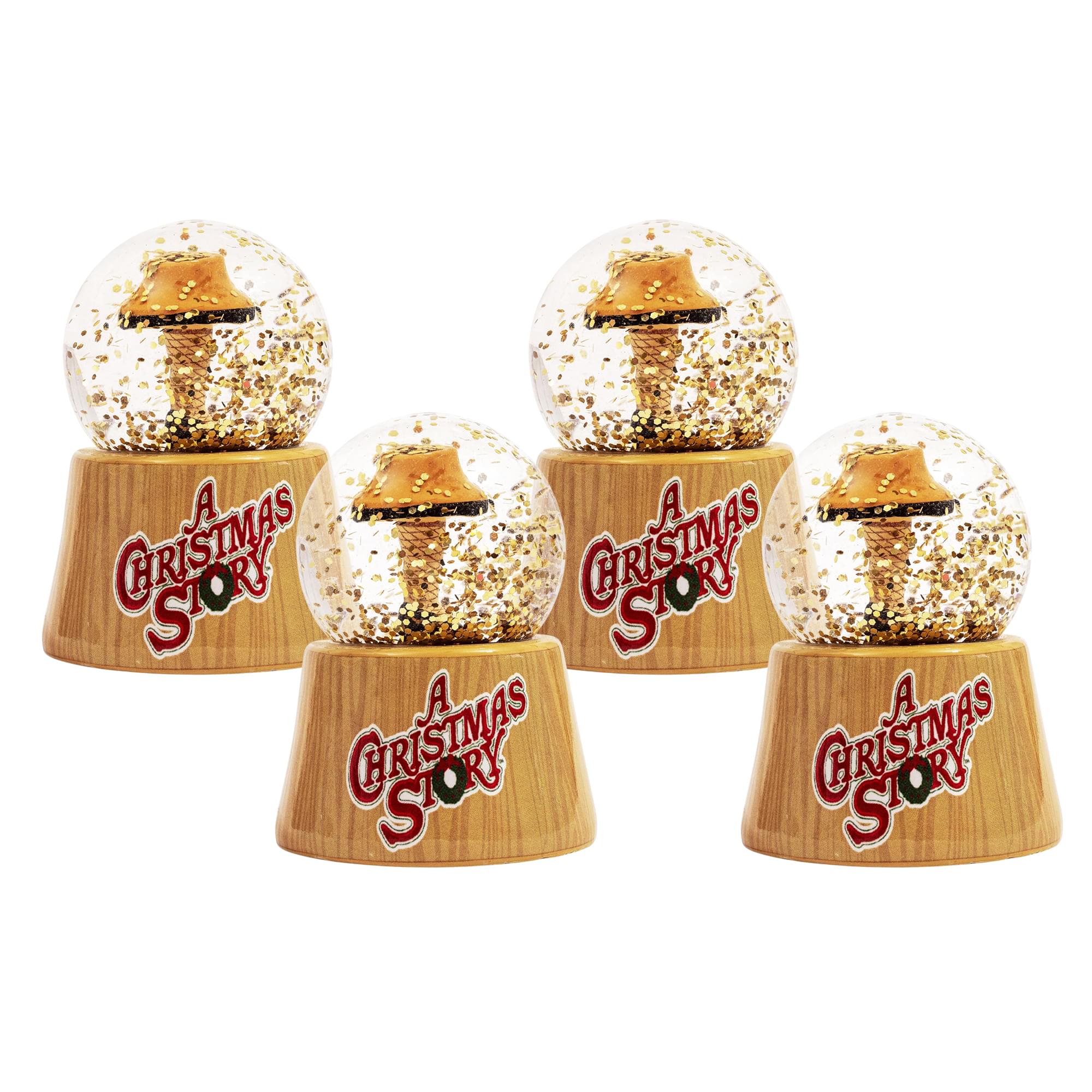 A Christmas Story Leg Lamp 3-Inch Mini Light-Up Snow Globes | Set of 4
