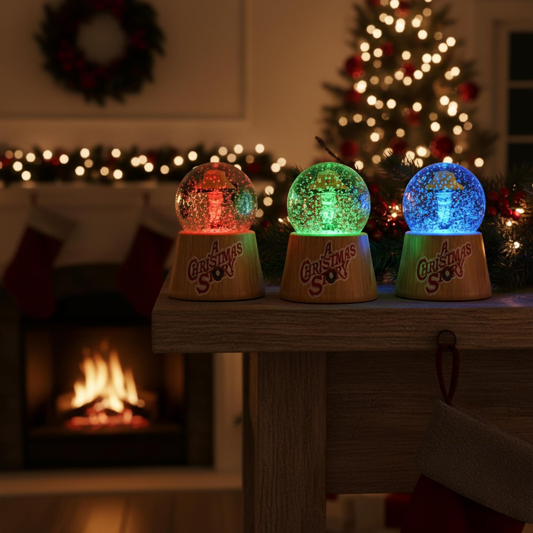 A Christmas Story Leg Lamp 3-Inch Mini Light-Up Snow Globes | Set of 4