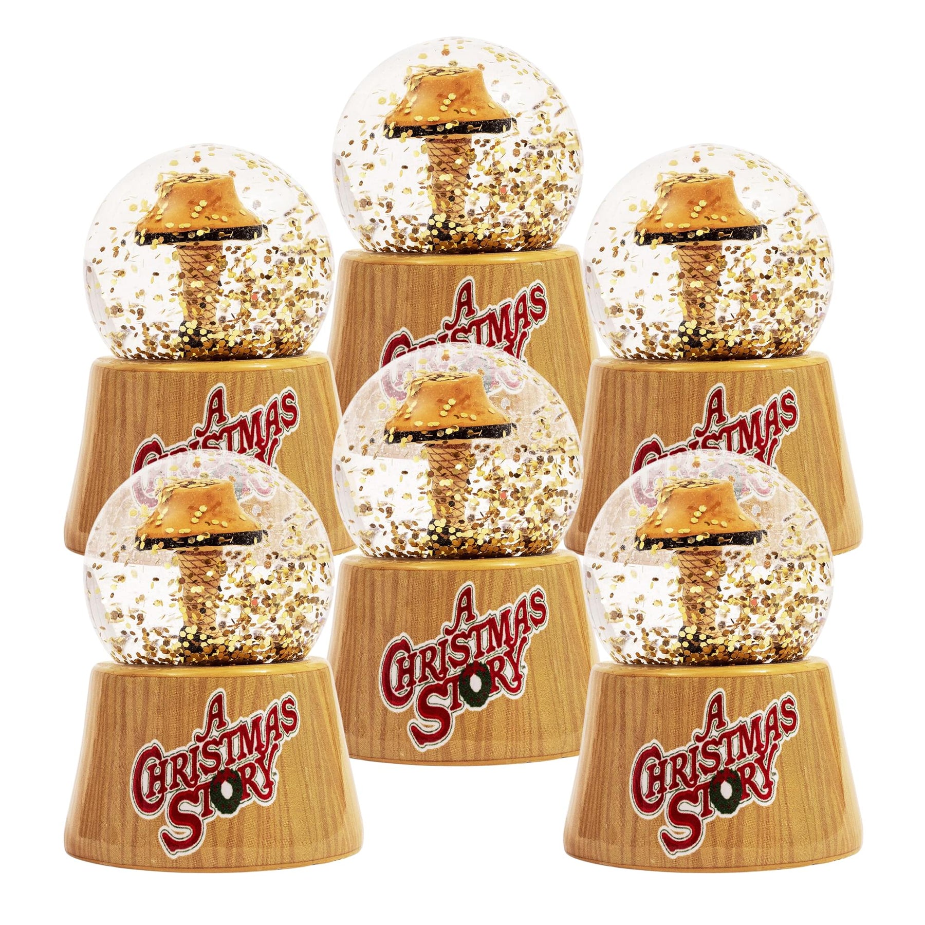 A Christmas Story Leg Lamp 3-Inch Mini Light-Up Snow Globes | Set of 6