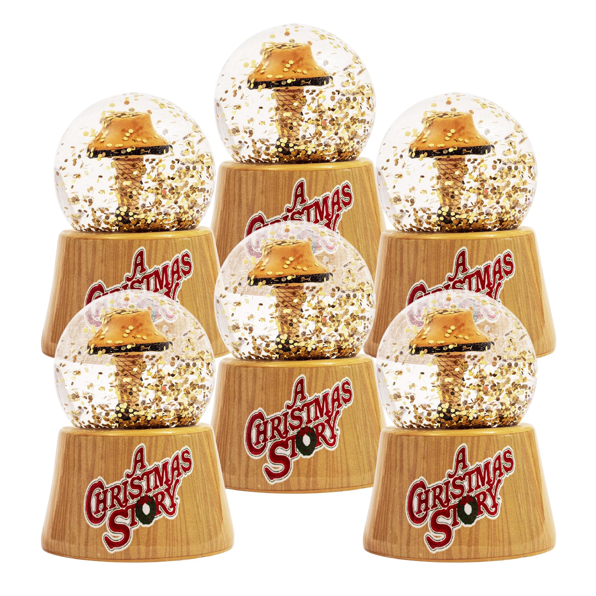A Christmas Story Leg Lamp 3-Inch Mini Light-Up Snow Globes | Set of 6