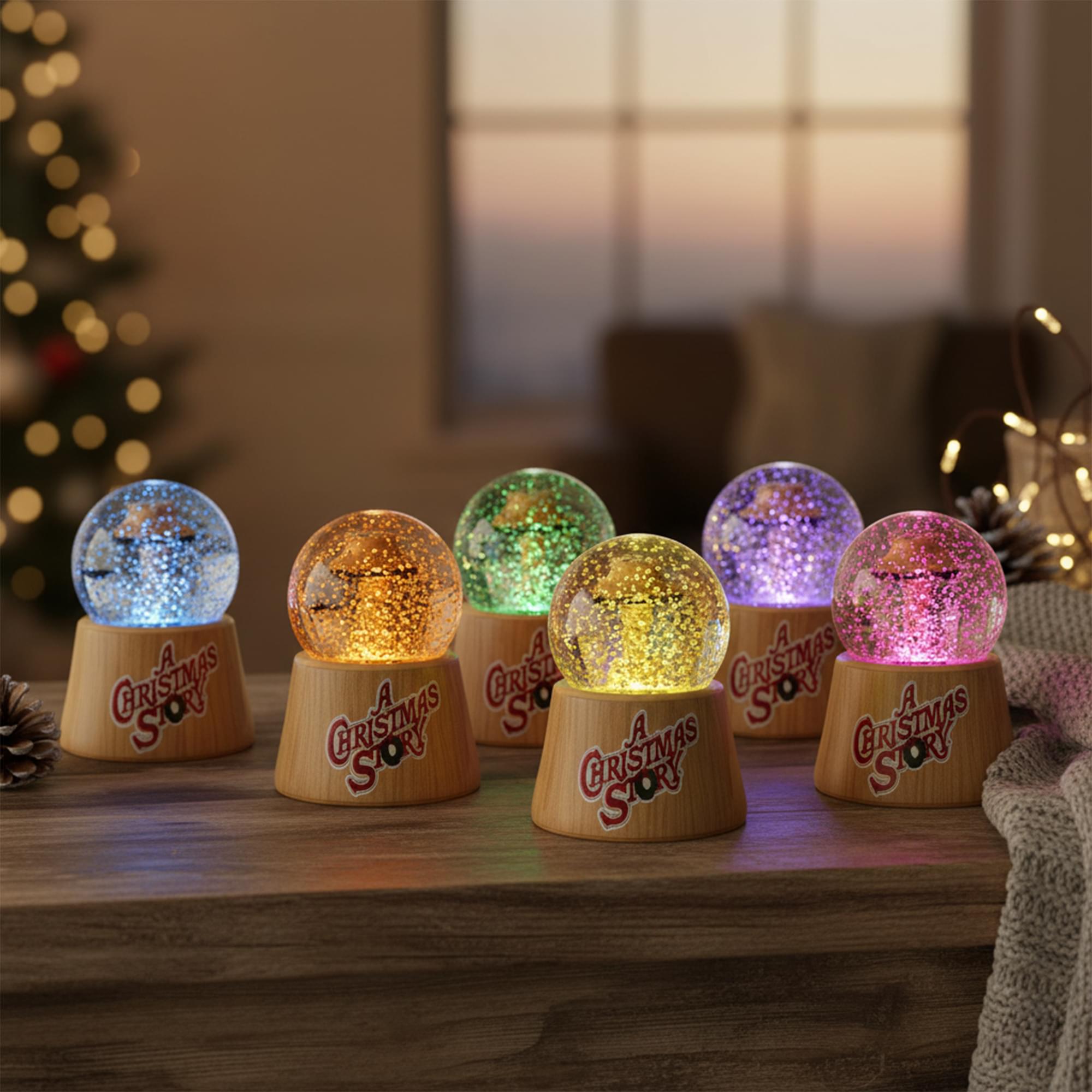 A Christmas Story Leg Lamp 3-Inch Mini Light-Up Snow Globes | Set of 6