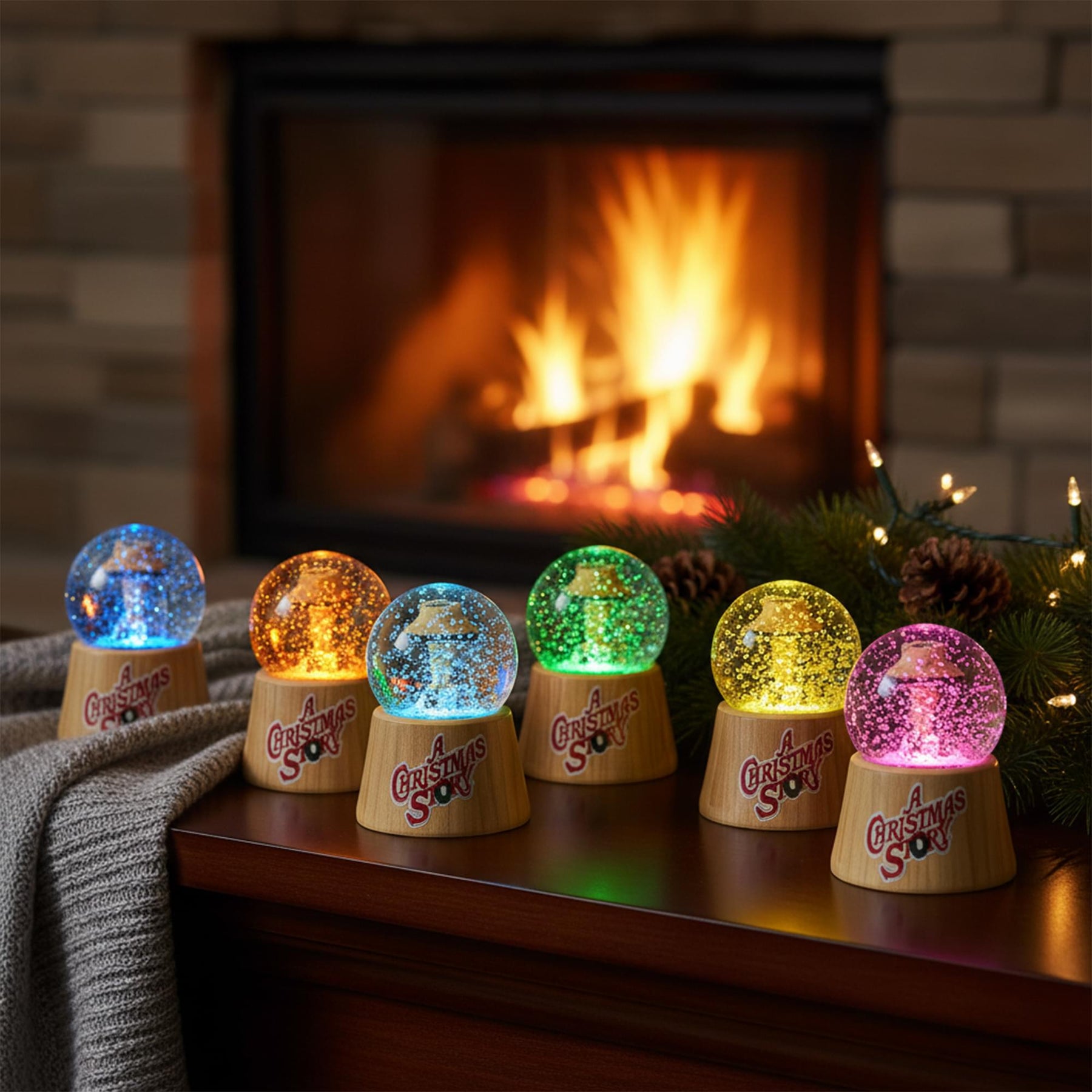A Christmas Story Leg Lamp 3-Inch Mini Light-Up Snow Globes | Set of 6