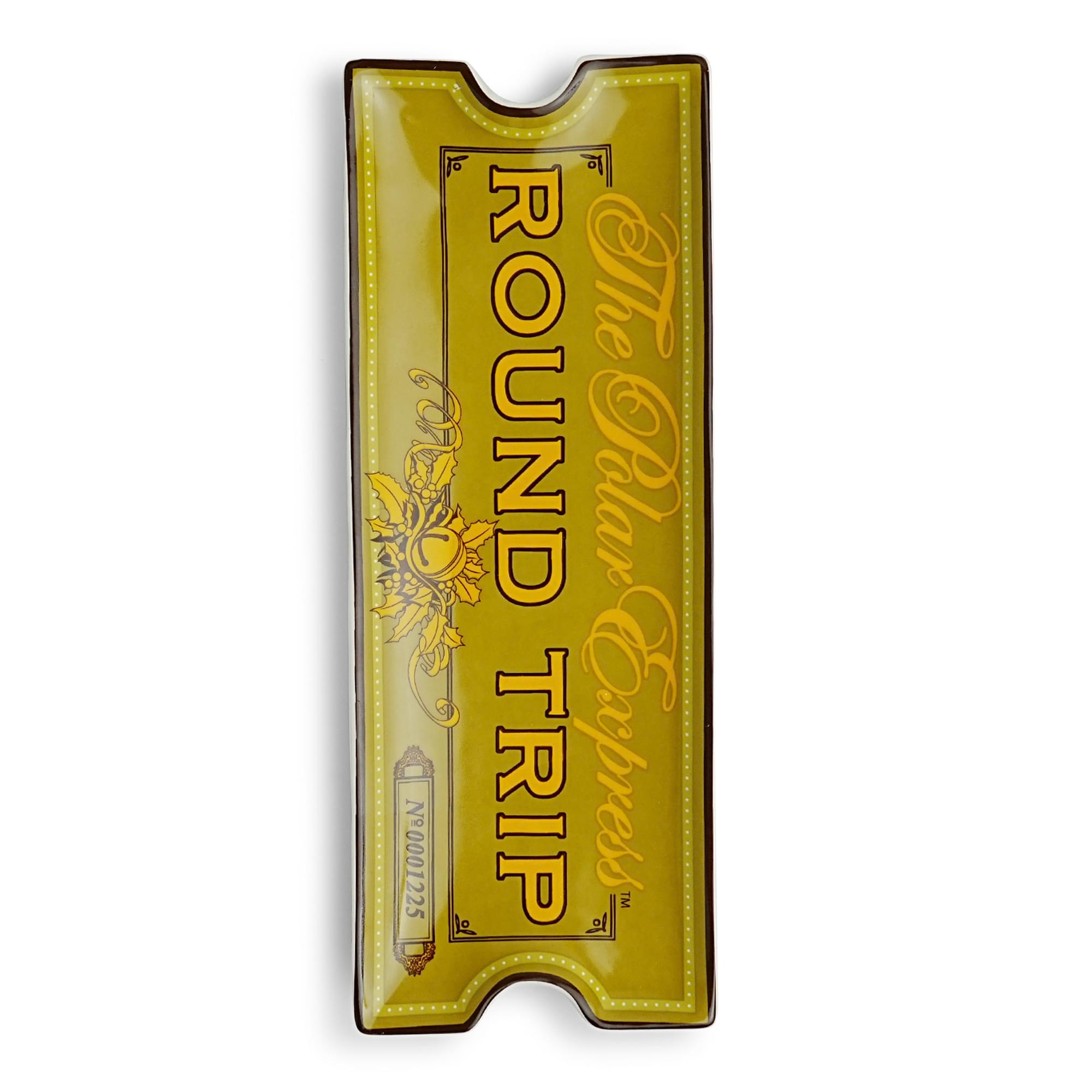 The Polar Express Round Trip Ticket Sculpted Ceramic Trinket Tray