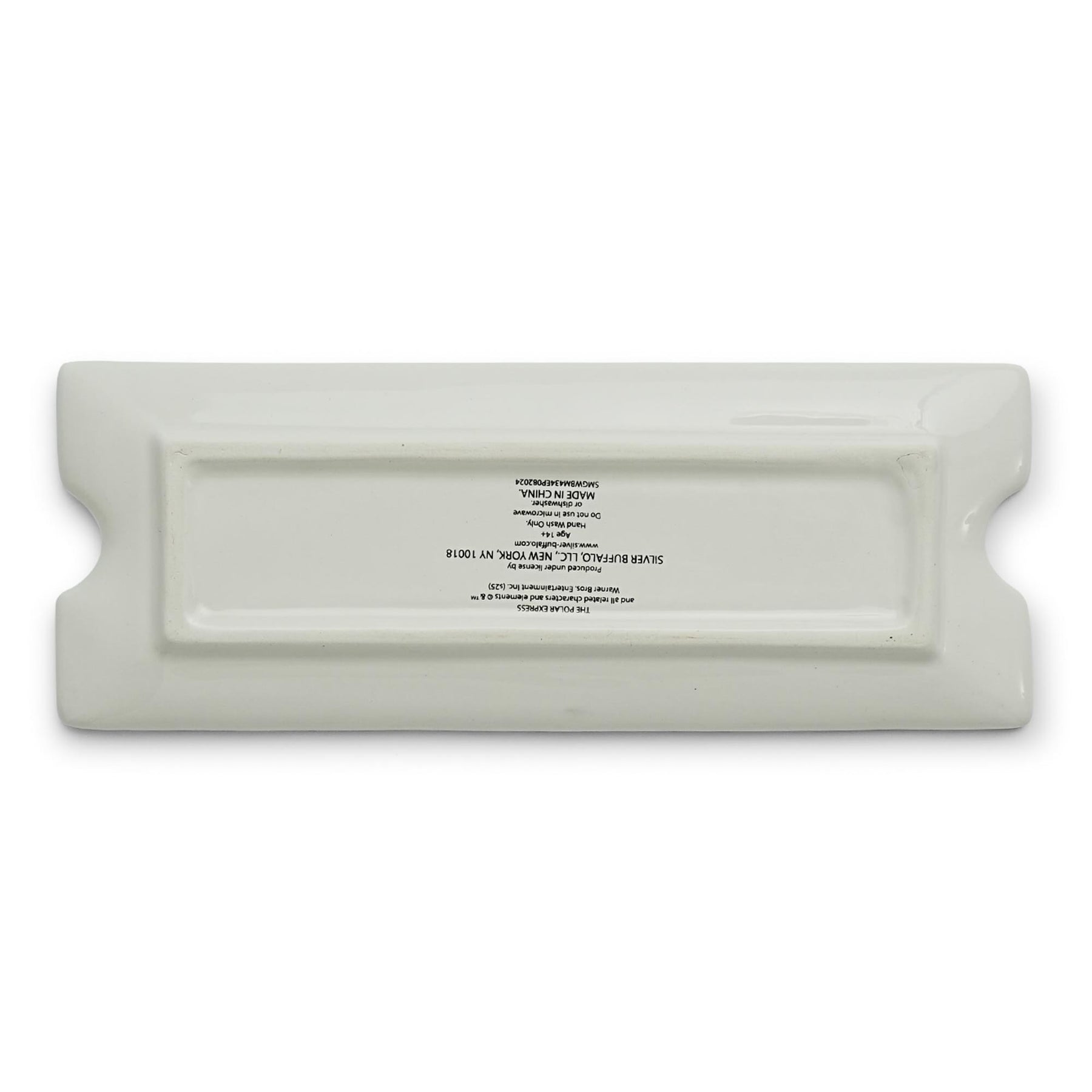 The Polar Express Round Trip Ticket Sculpted Ceramic Trinket Tray