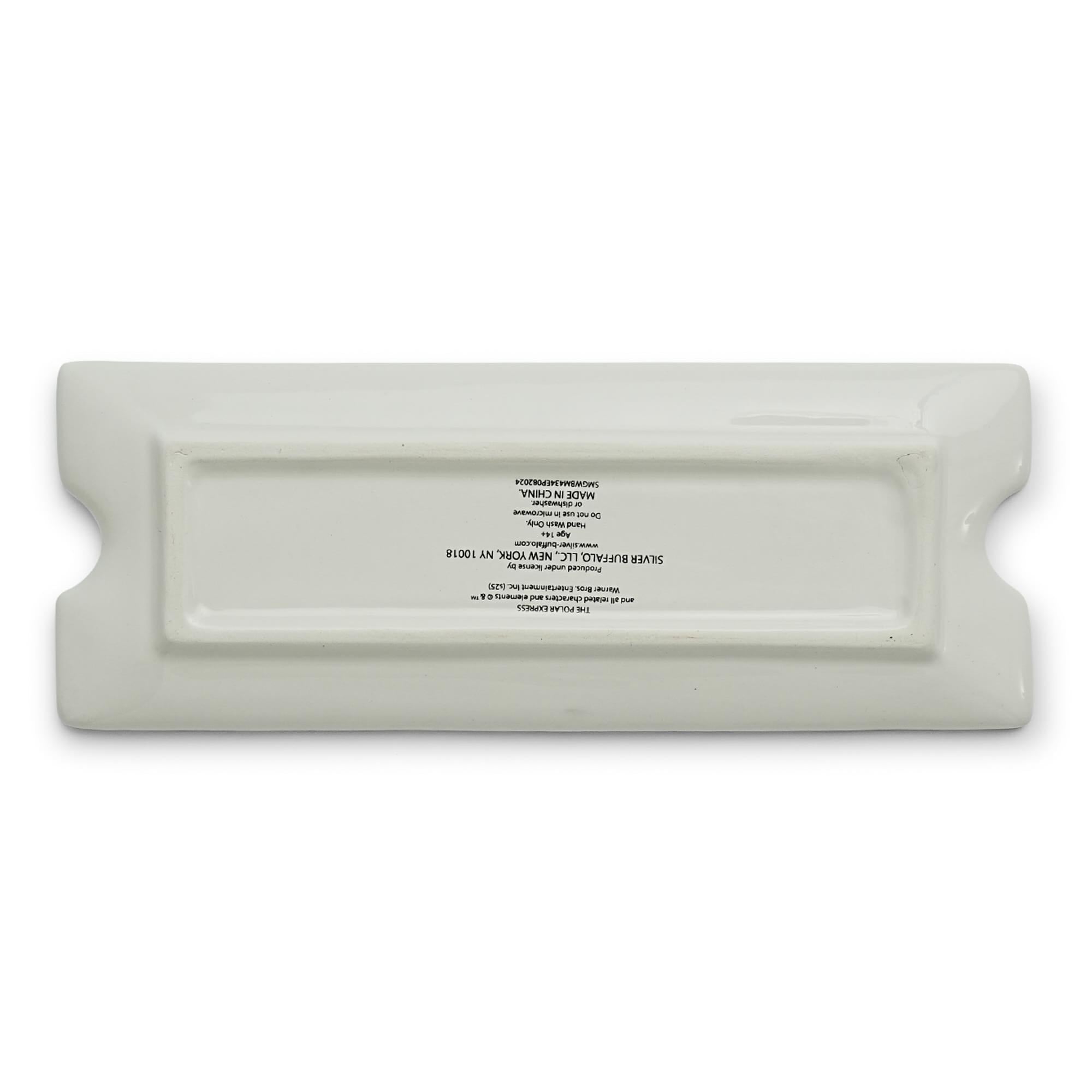 The Polar Express Round Trip Ticket Sculpted Ceramic Trinket Tray