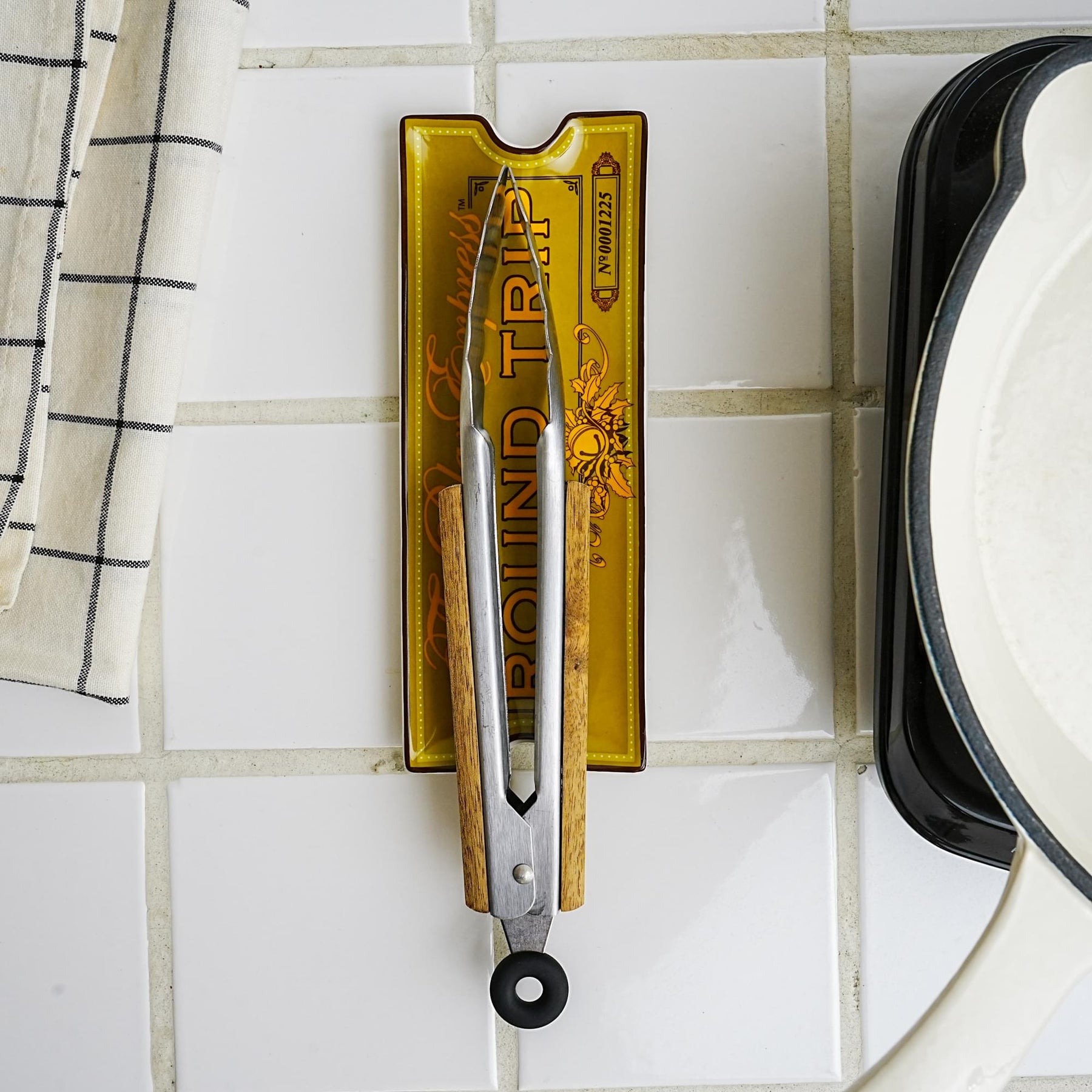 The Polar Express Round Trip Ticket Sculpted Ceramic Trinket Tray