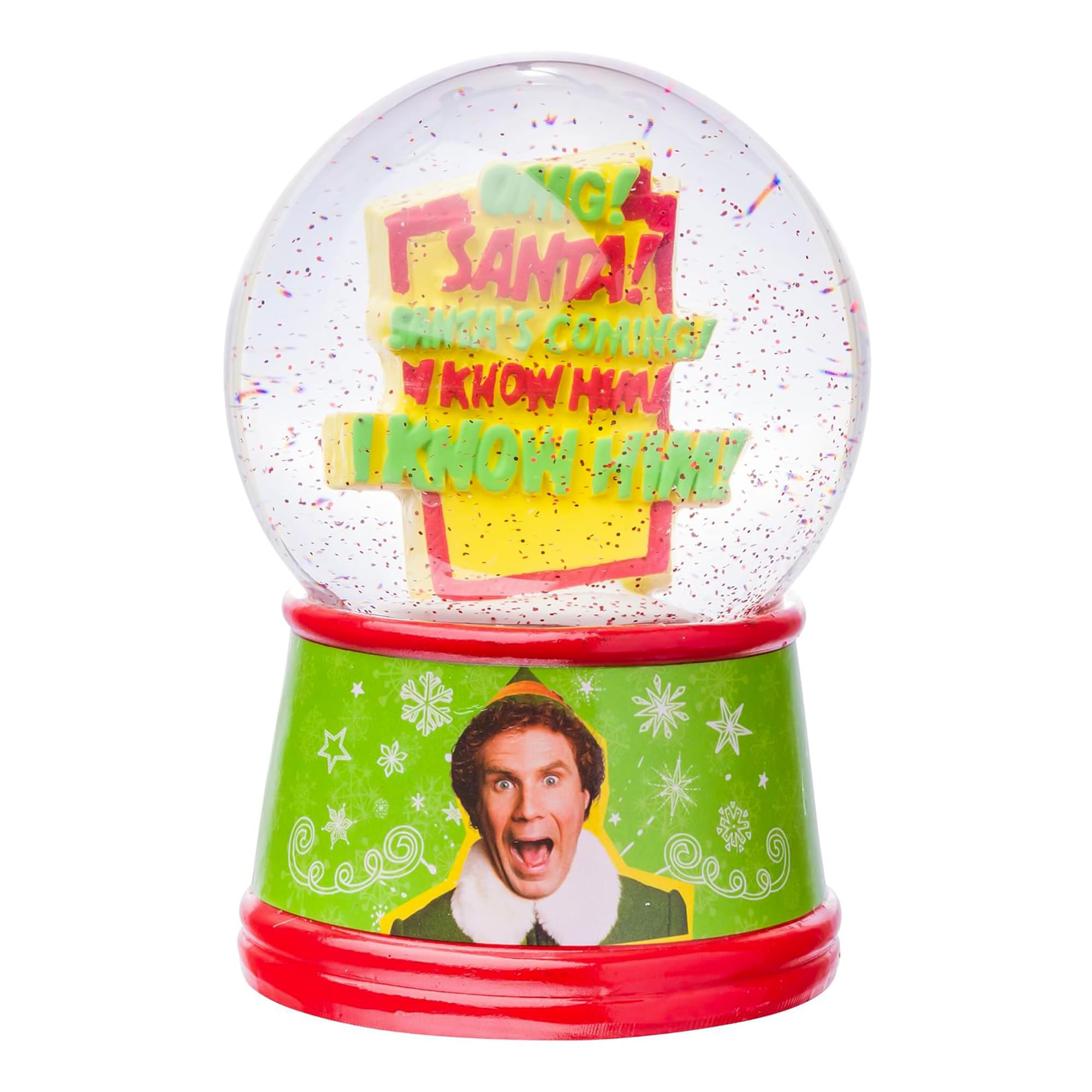 Elf "Santa I Know Him" 6-Inch Light-Up Snow Globe