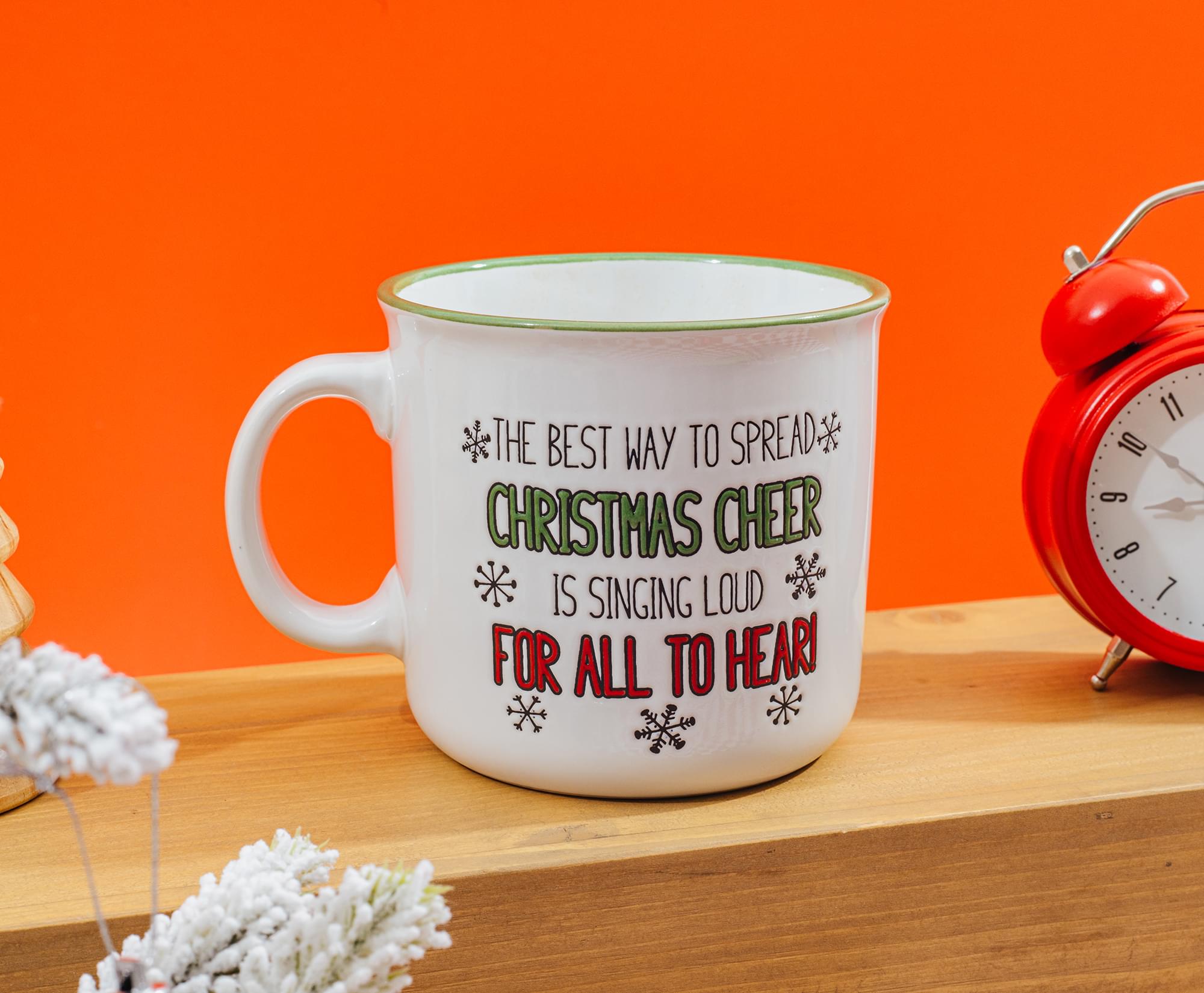 Elf "Spirit Clausometer" Ceramic Camper Mug | Holds 20 Ounces