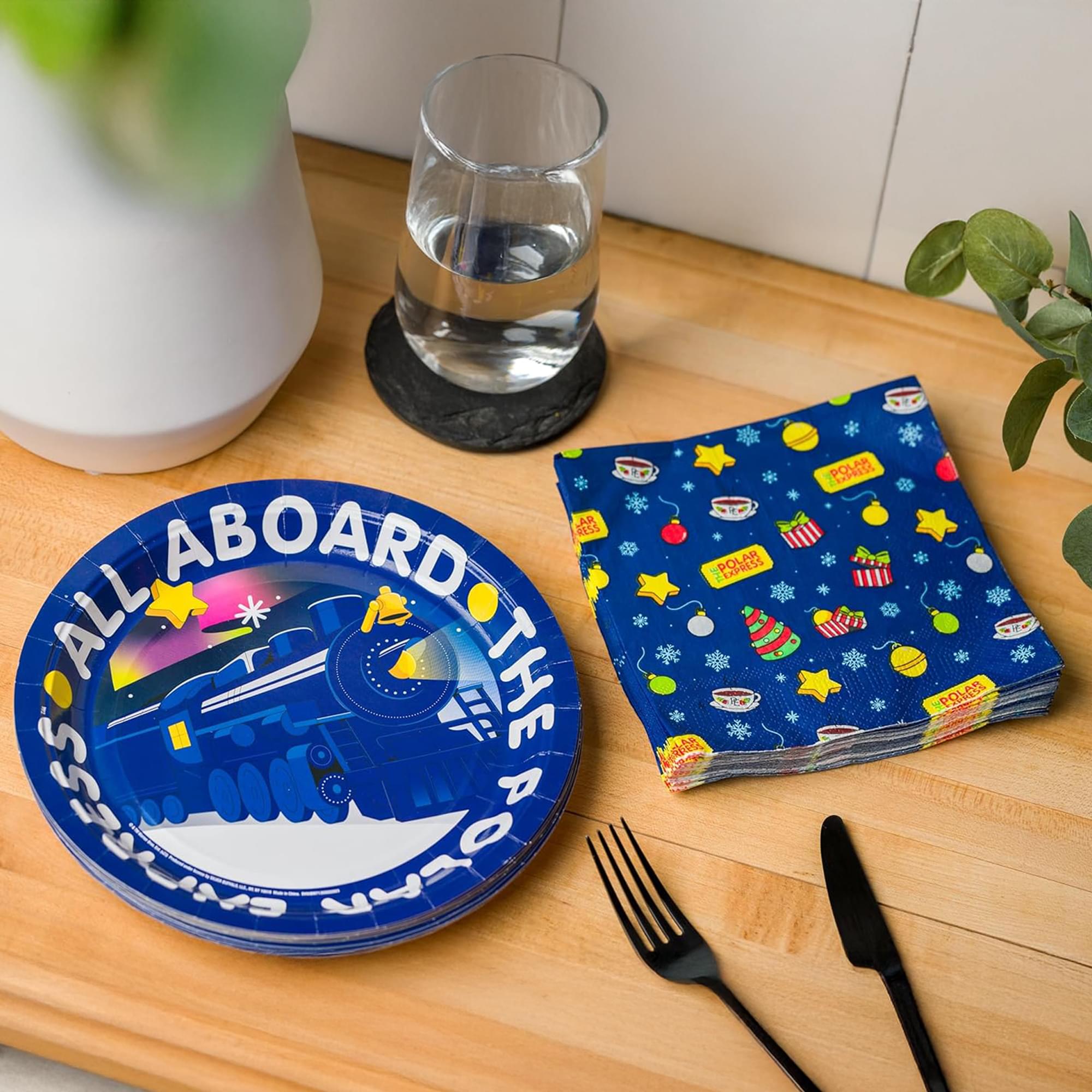 The Polar Express 32 Count Paper Napkin And Plate Party Pack