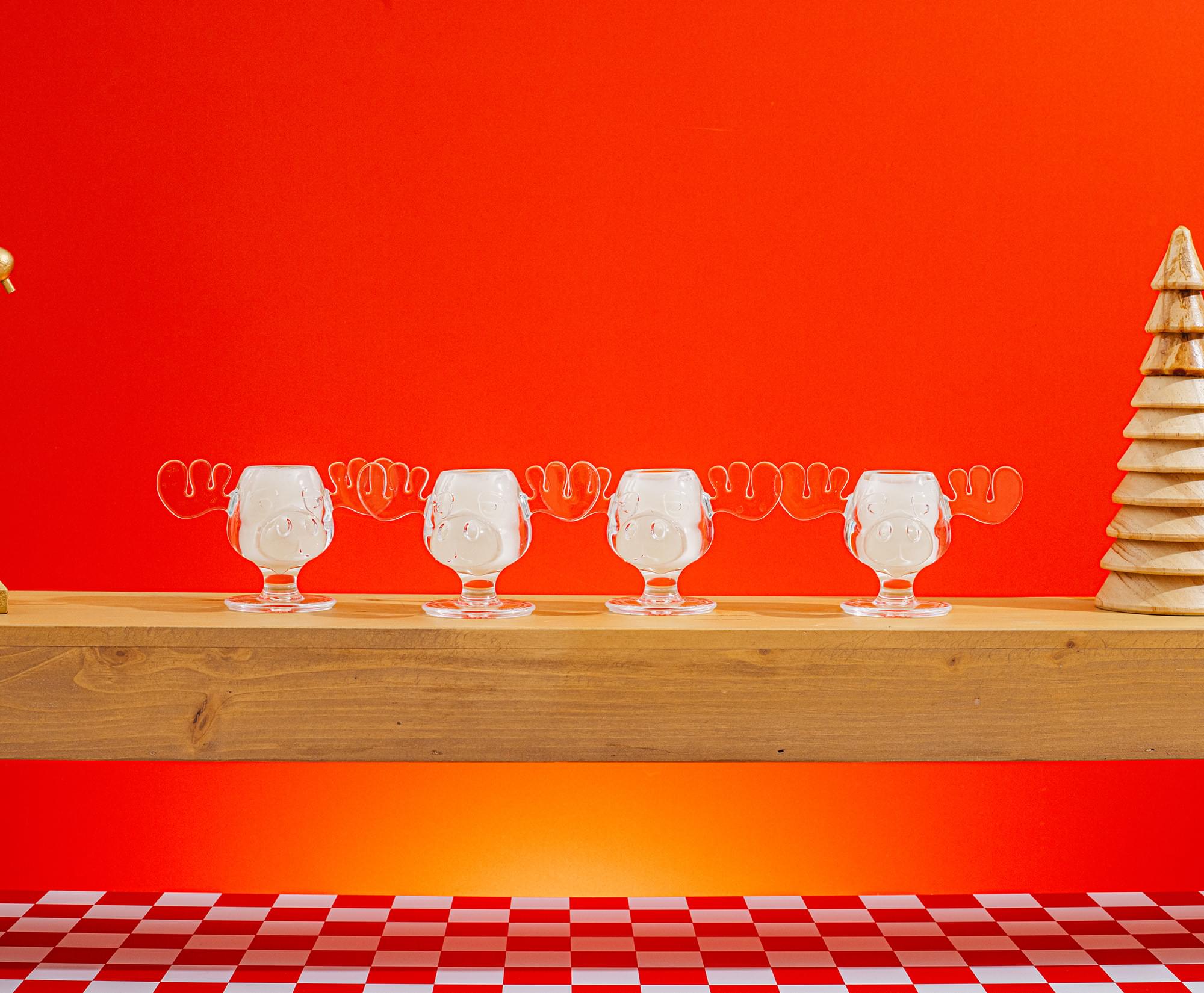 National Lampoon's Christmas Vacation Marty Moose 4-Piece Acrylic Shot Glass Set