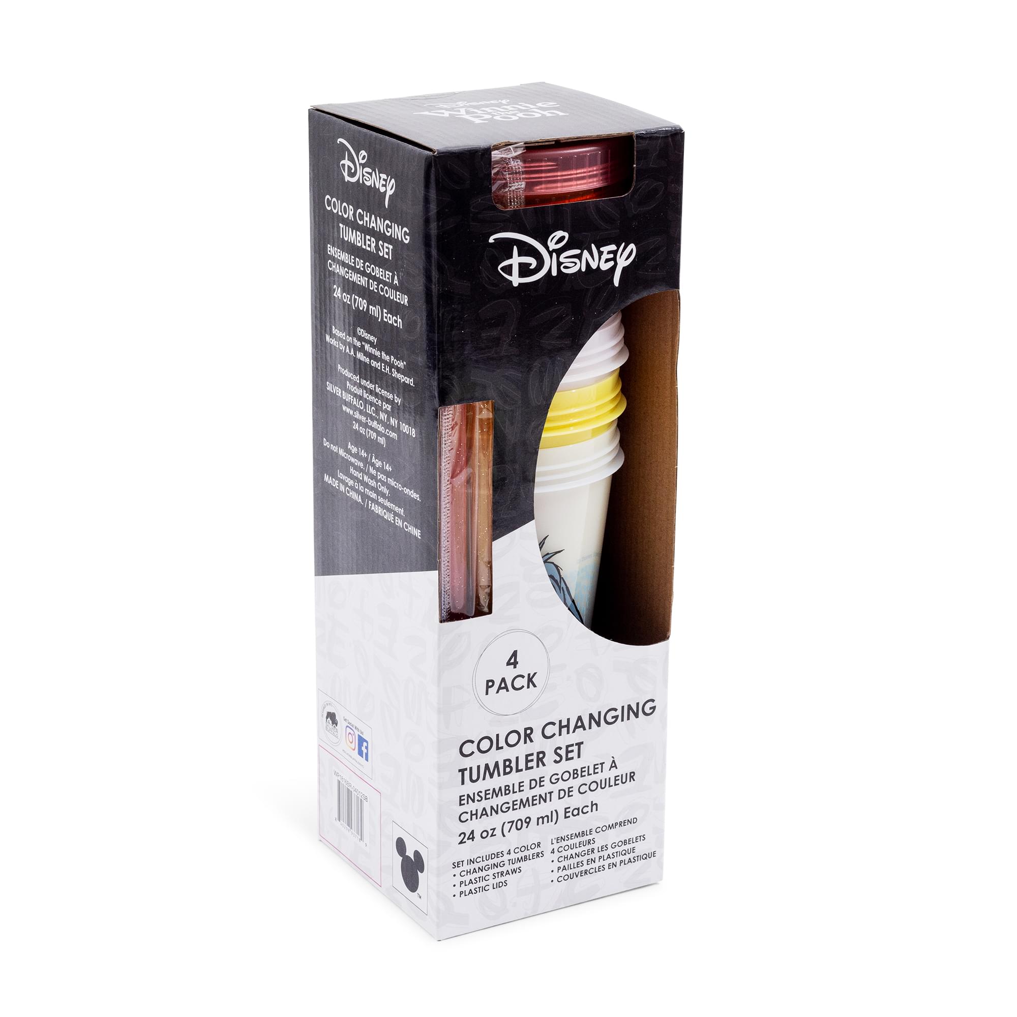 Disney Winnie The Pooh 4-Piece Color-Changing Tumbler Set | Each Holds 24 Ounces
