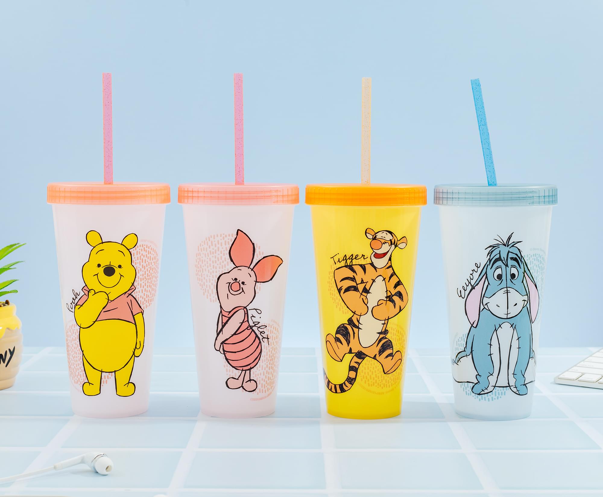 Disney Winnie The Pooh 4-Piece Color-Changing Tumbler Set | Each Holds 24 Ounces