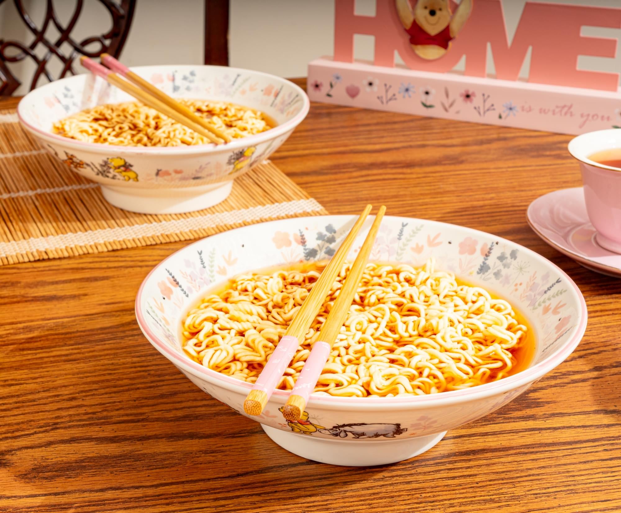 Disney Winnie The Pooh Mornings 30-Ounce Ceramic Ramen Bowls With Chopsticks | Set Of 2