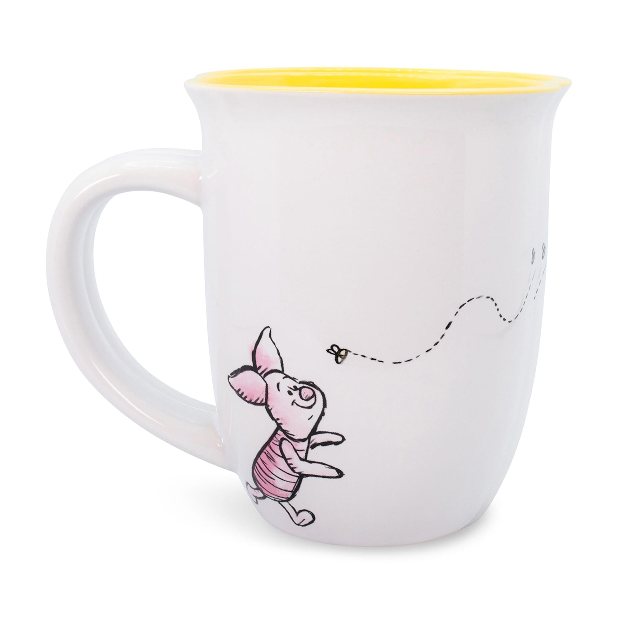 Disney Winnie the Pooh Hunny Wide Rim Ceramic Coffee Mug | Holds 16 Ounces
