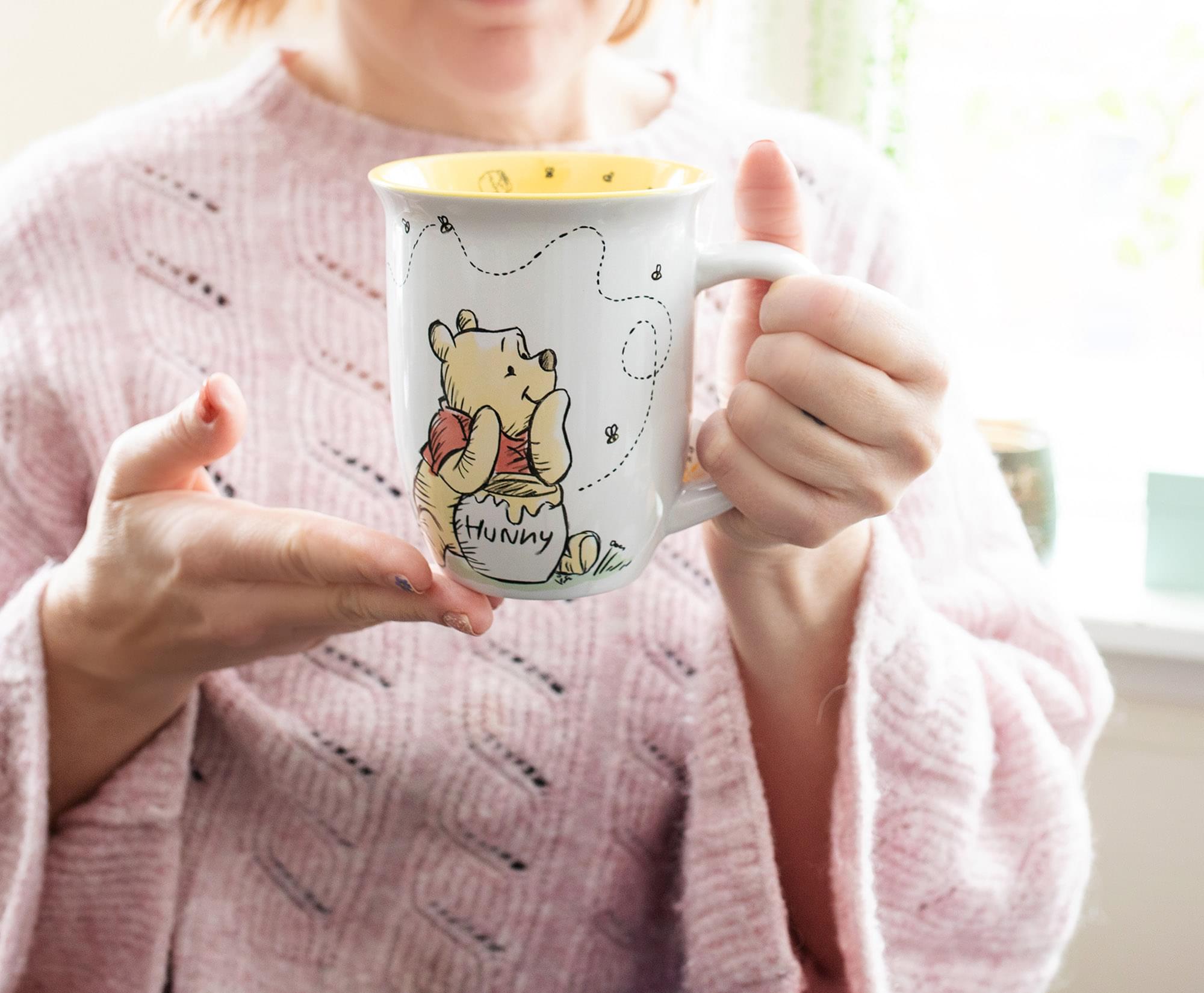 Disney Winnie the Pooh Hunny Wide Rim Ceramic Coffee Mug | Holds 16 Ounces