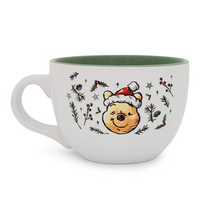 Disney Winnie the Pooh Holly Holidays Ceramic Soup Mug | Holds 24 Ounces