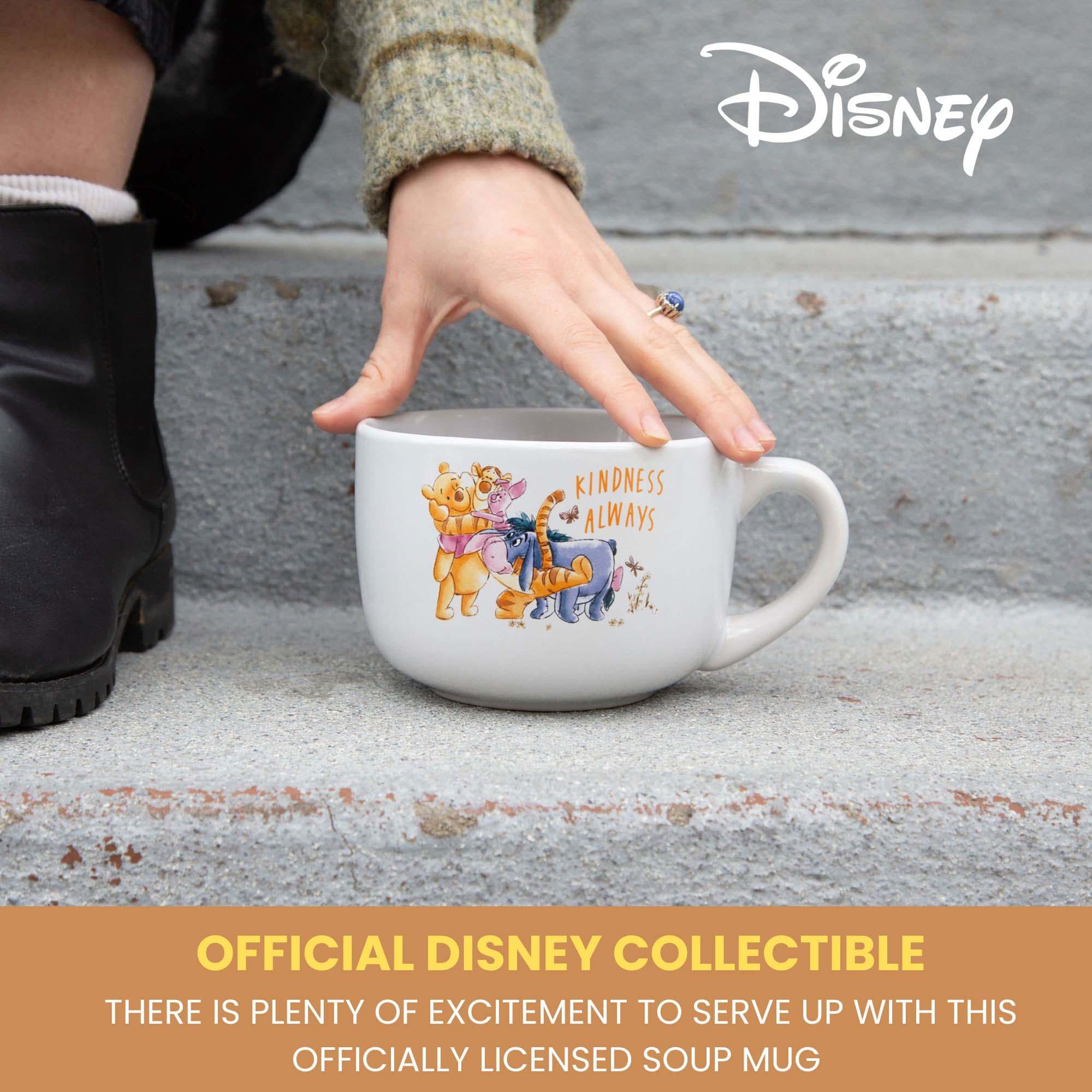 Disney Winnie The Pooh "We Are Family" Ceramic Soup Mug With Lid | 24 Ounces