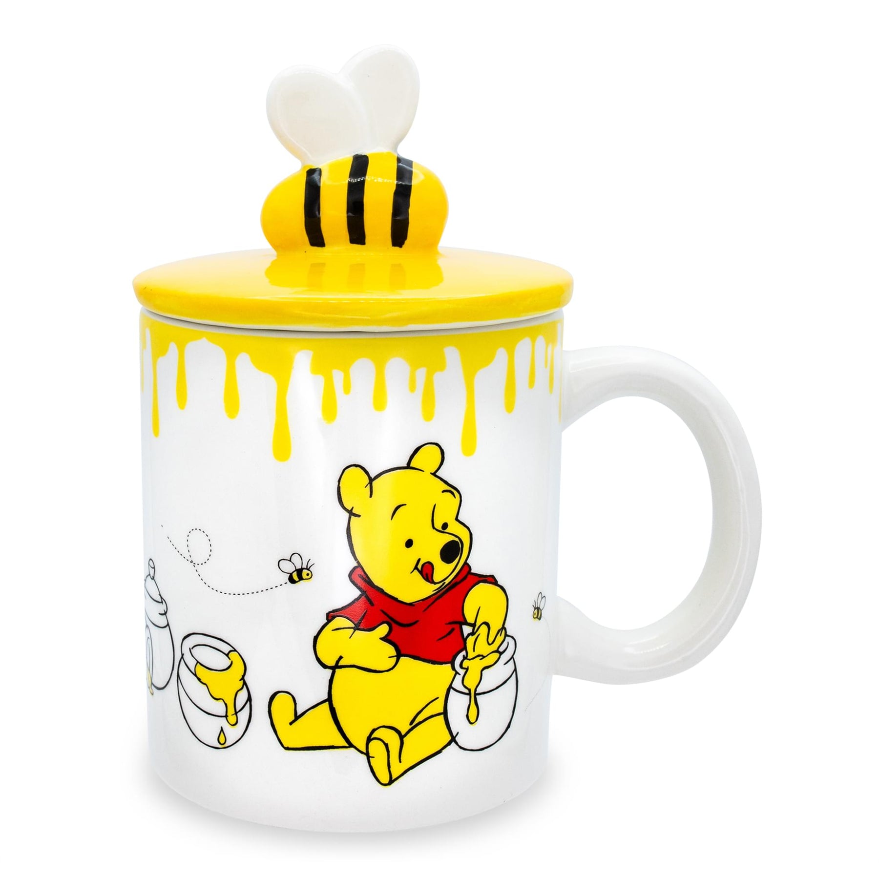 Disney Winnie The Pooh Hunny Pot Ceramic Mug With Lid | Holds 18 Ounces