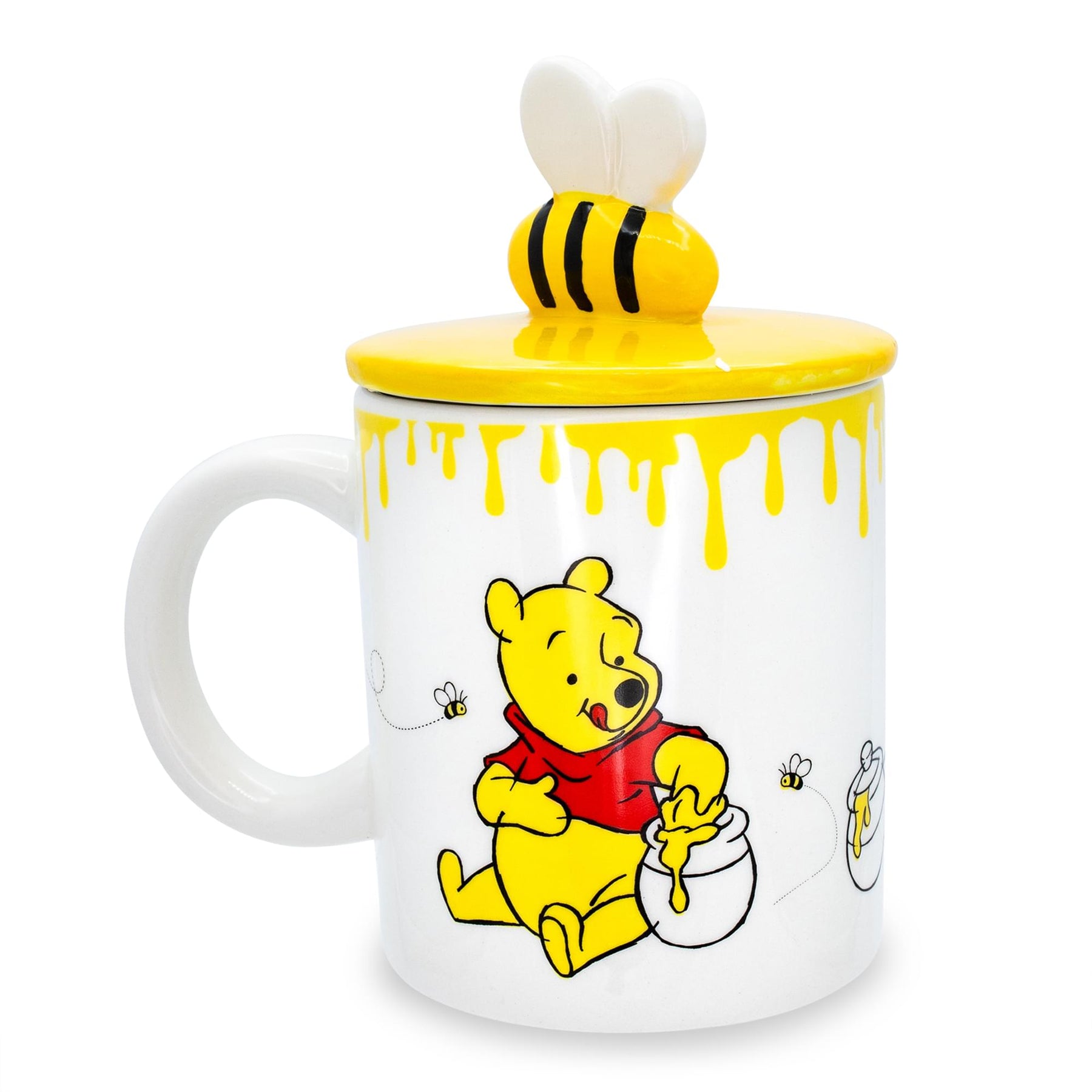 Disney Winnie The Pooh Hunny Pot Ceramic Mug With Lid | Holds 18 Ounces