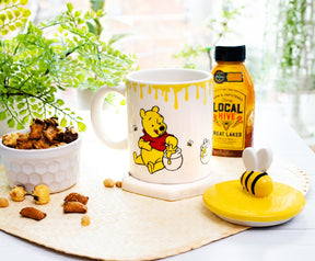 Disney Winnie The Pooh Hunny Pot Ceramic Mug With Lid | Holds 18 Ounces