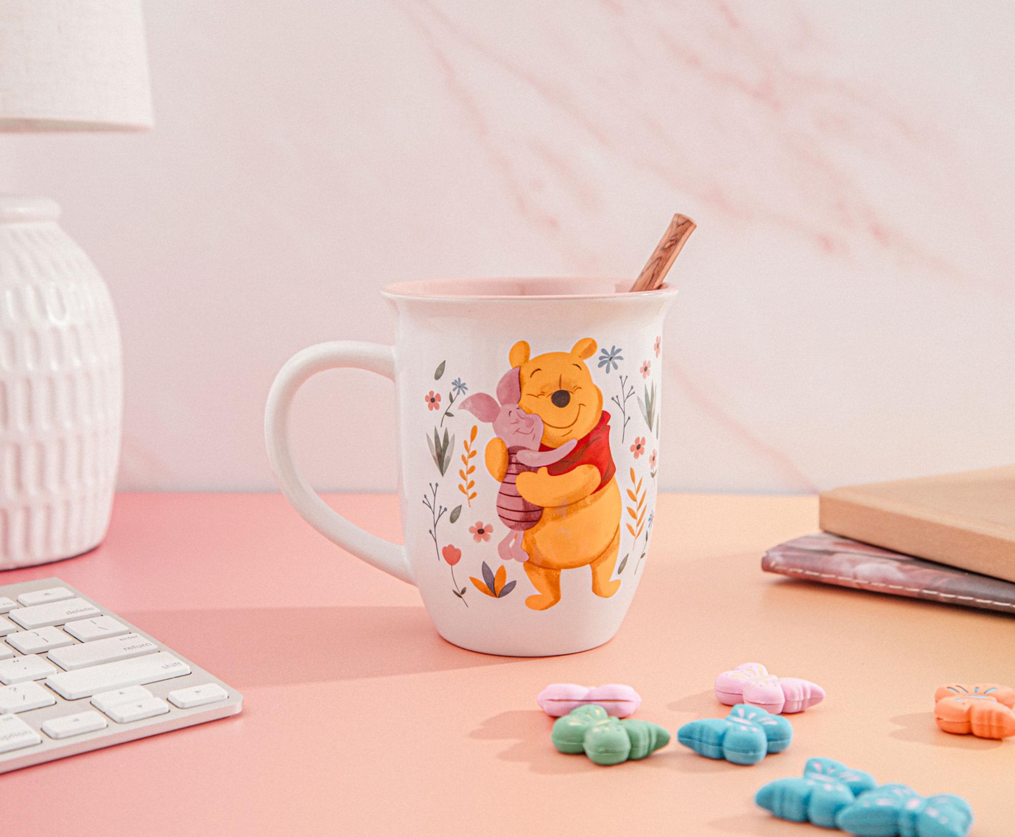 Disney Winnie the Pooh and Piglet "Home Is With You" Wide Rim Ceramic Mug