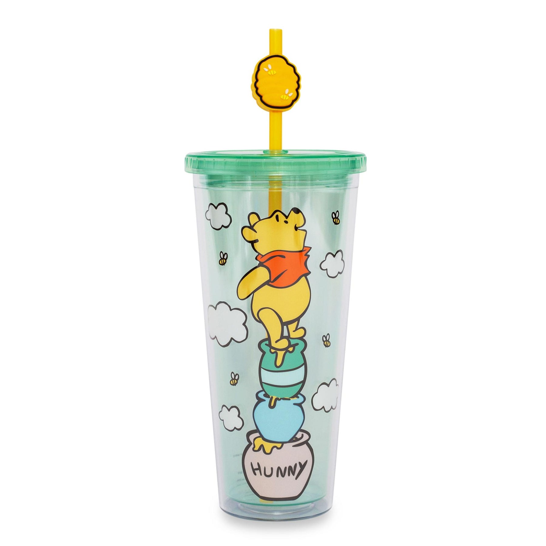 Disney Winnie the Pooh Hunny Pot Carnival Cup With Lid and Straw | Hold 24 Ounce