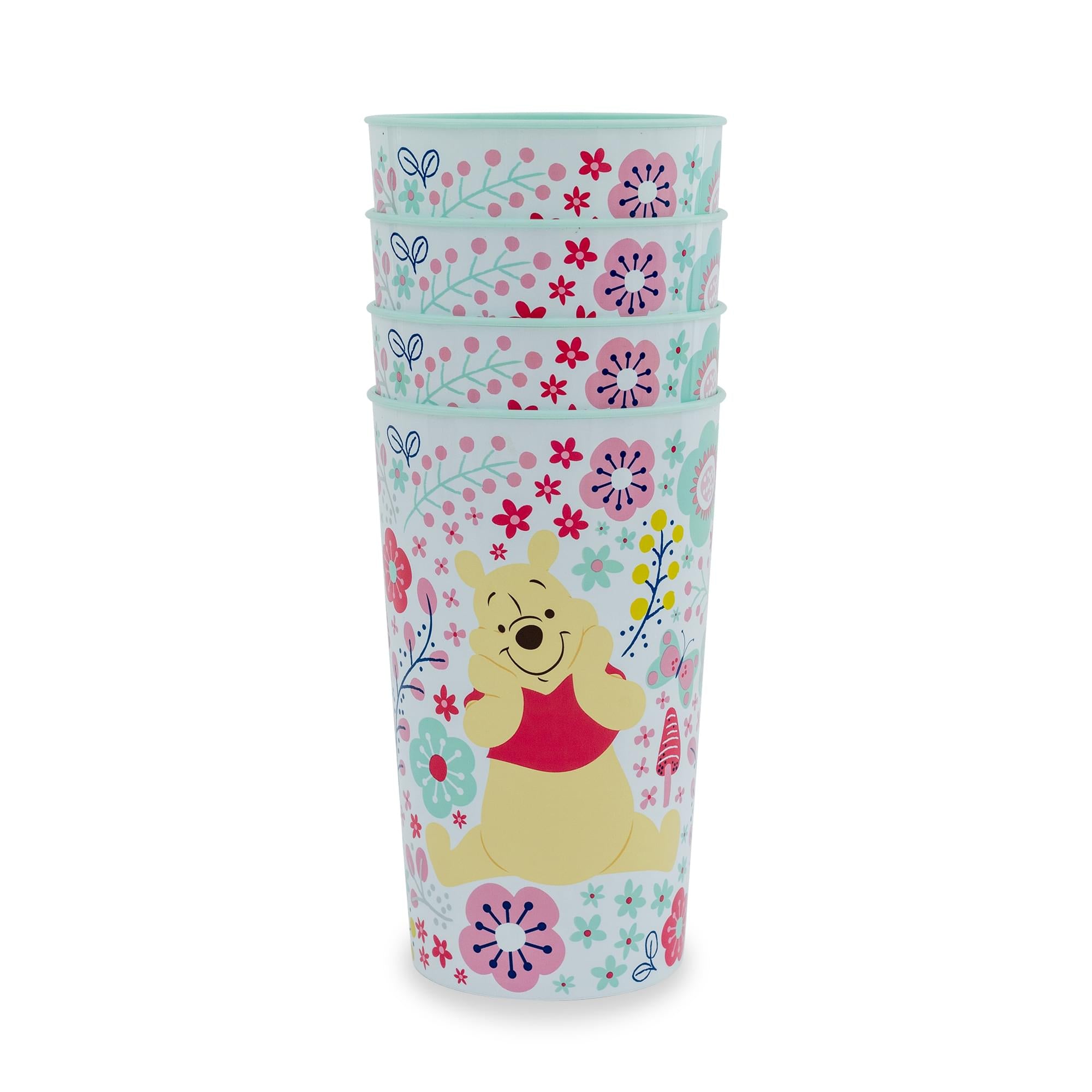 Disney Winnie The Pooh Flowers 22-Ounce Plastic Cups | Set Of 4